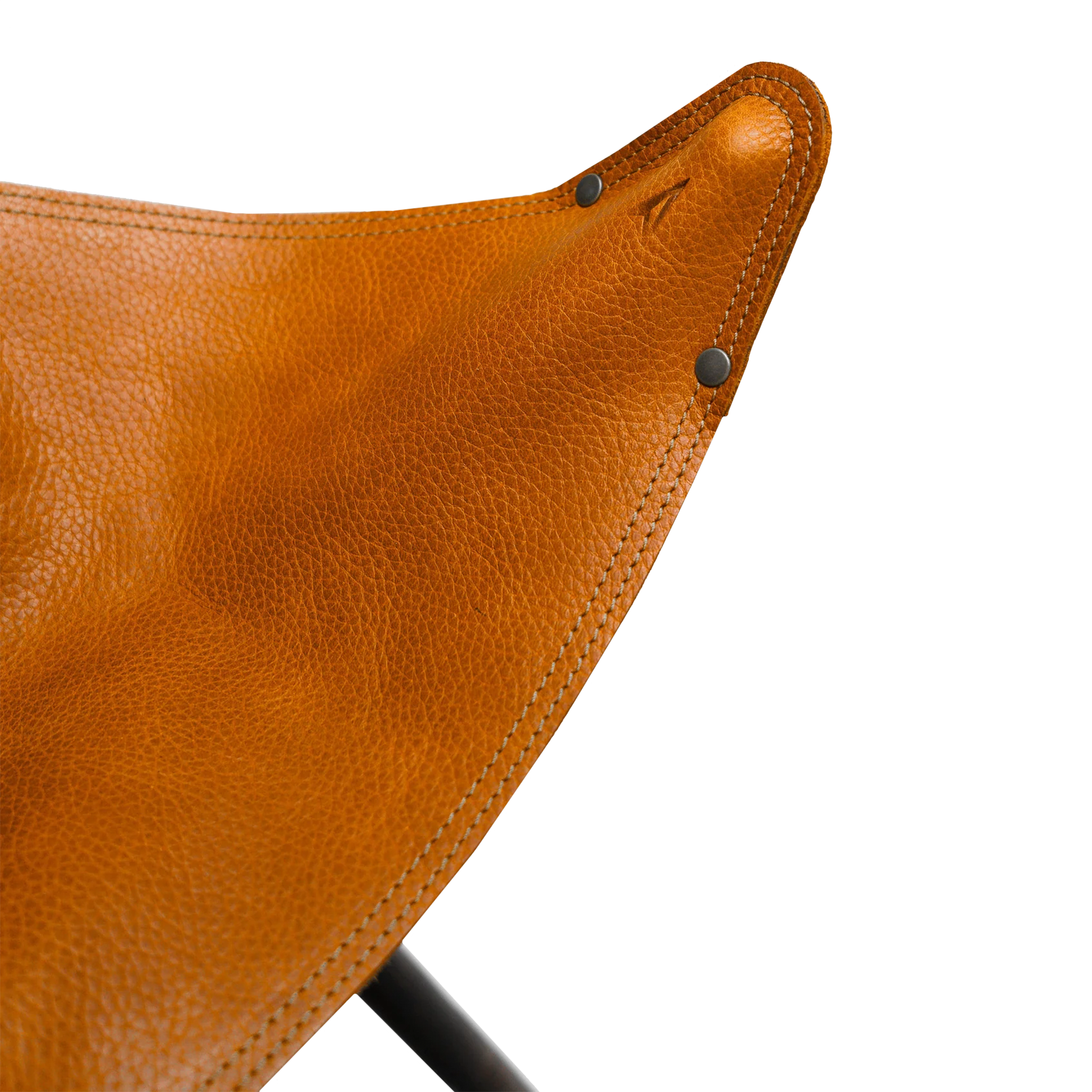 Handmade Leather and Wood Walk Stool for Adventure and Picnic