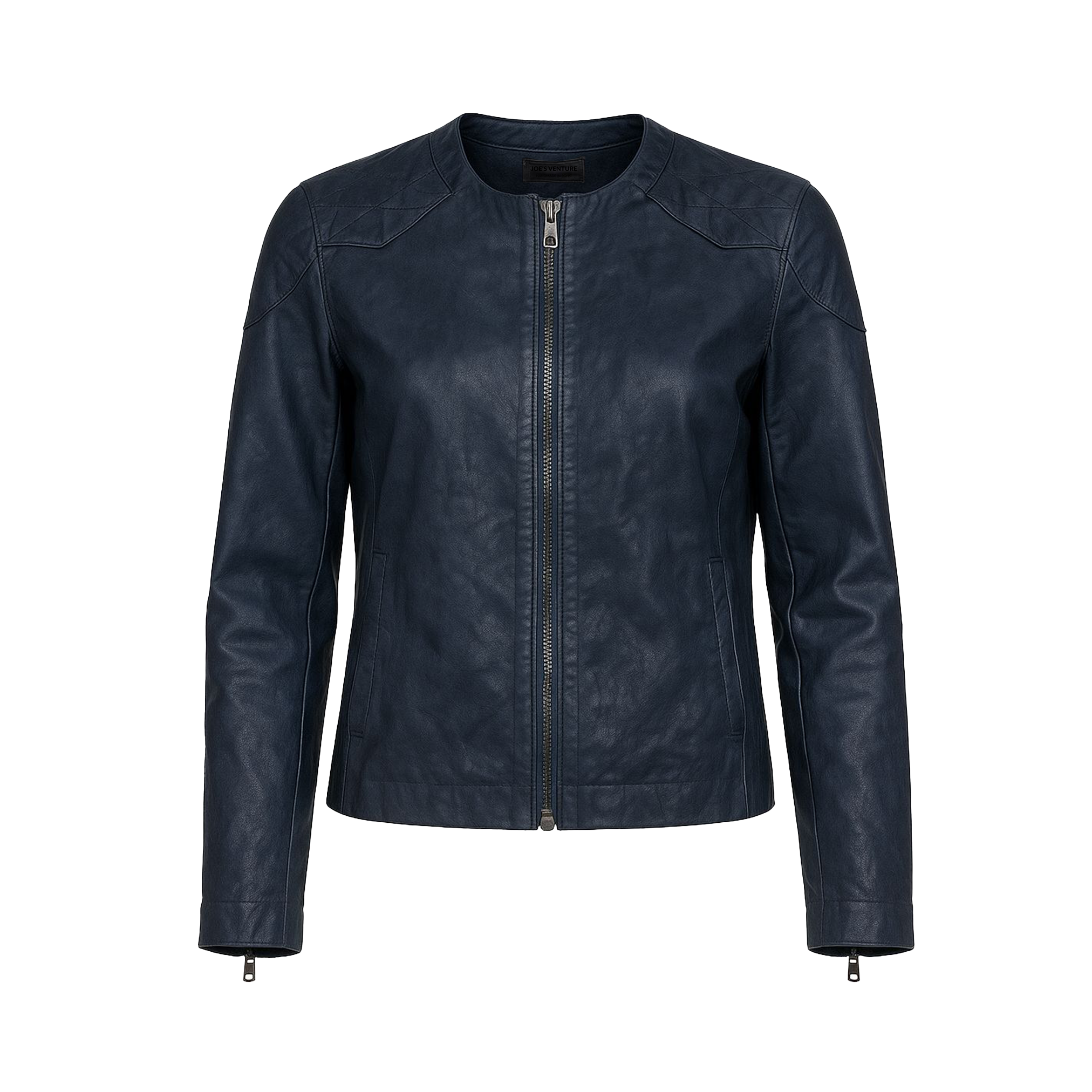 1992 - Collarless blue buffalo leather