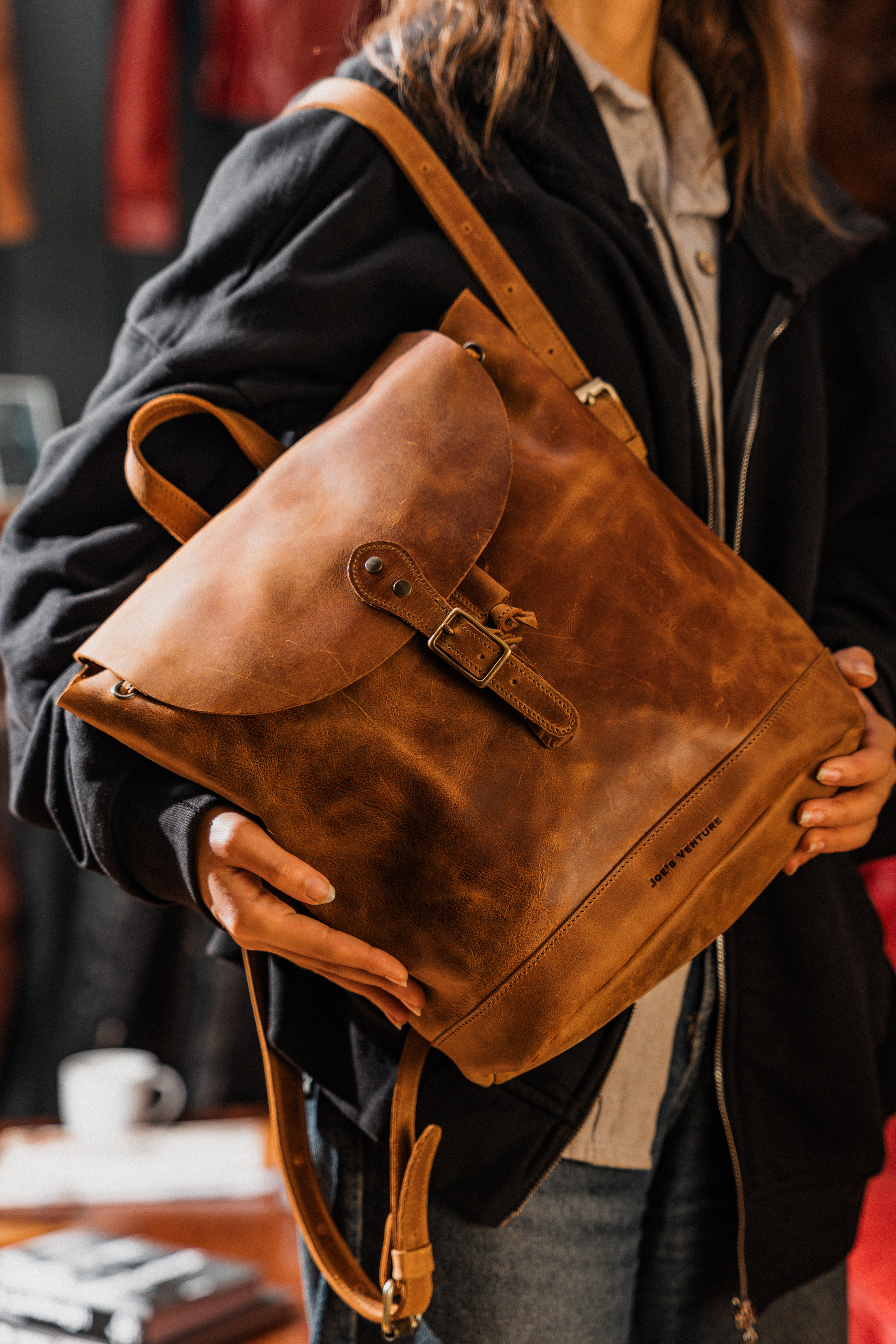 The "Seville" handcrafted leather backpack