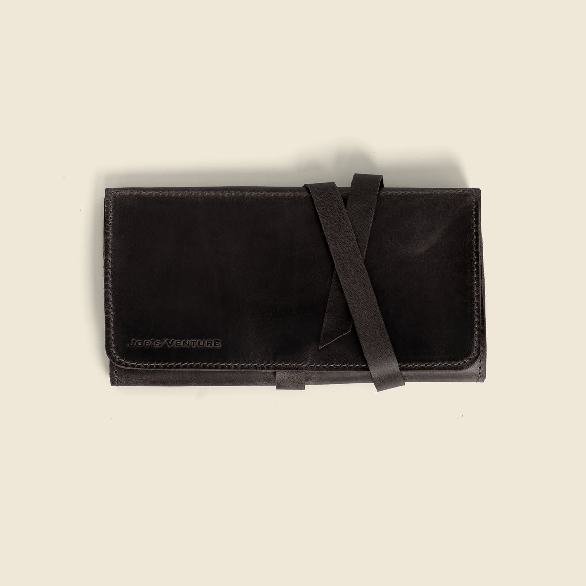Vintage Leather Pen Roll-Up Pouch