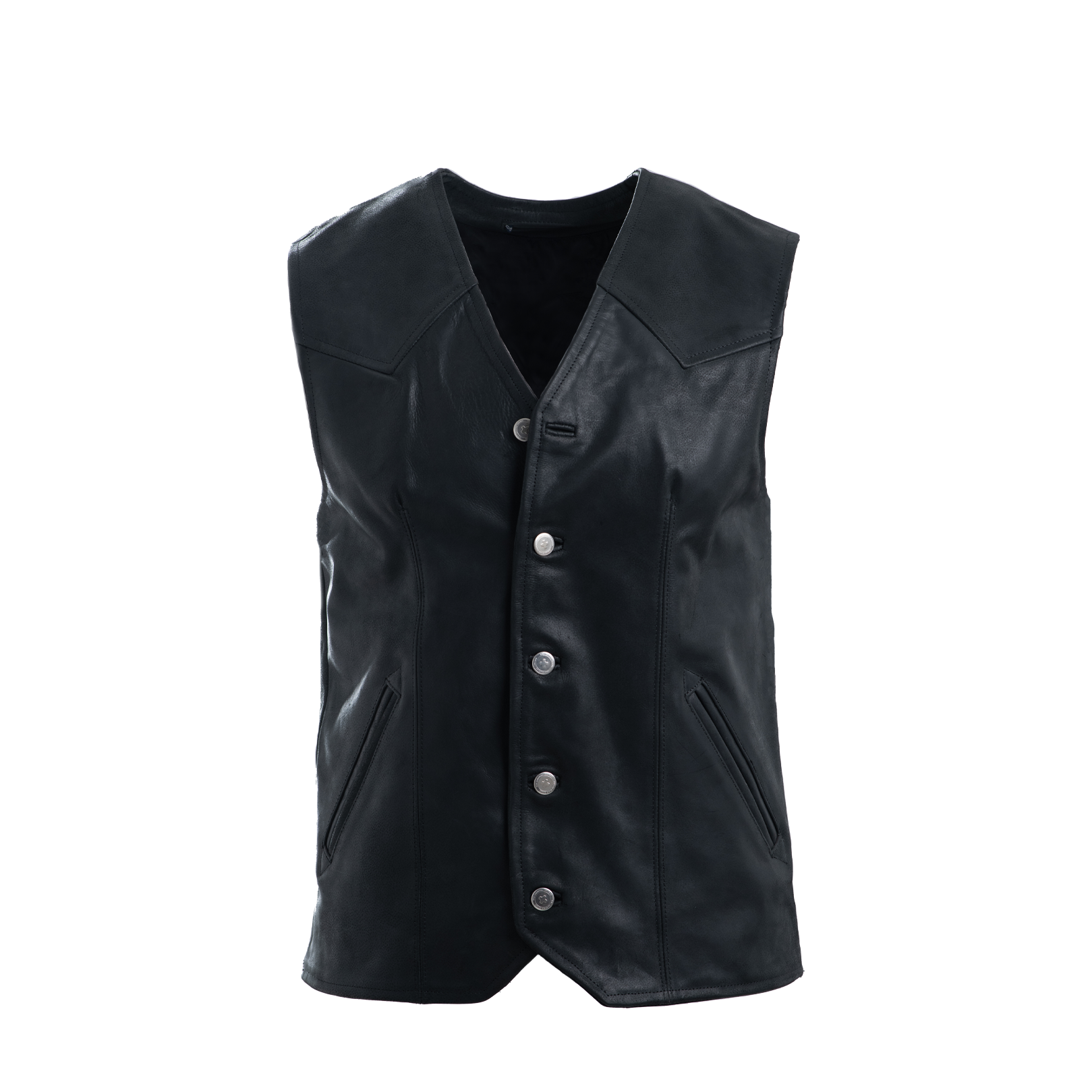 Black Nubuck Biker Vest