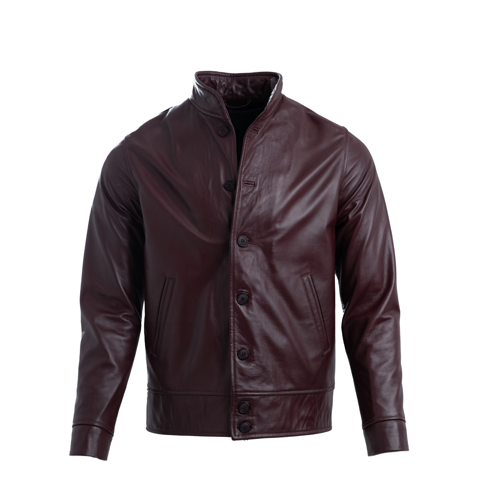Burgundy Nappa Suit Like Jacket