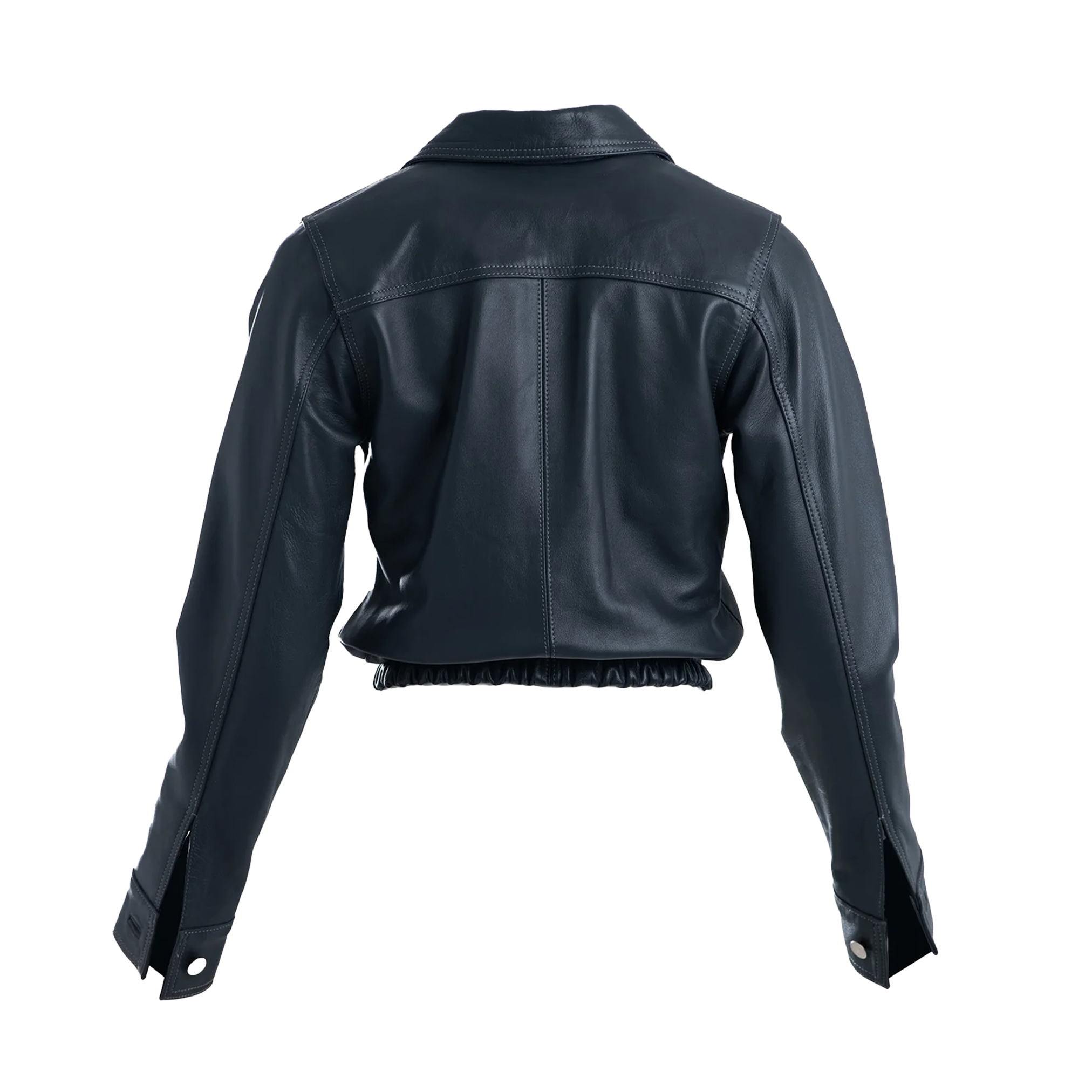 Petroleum Grey Lamb Nappa Cropped Denim Cut Size 42