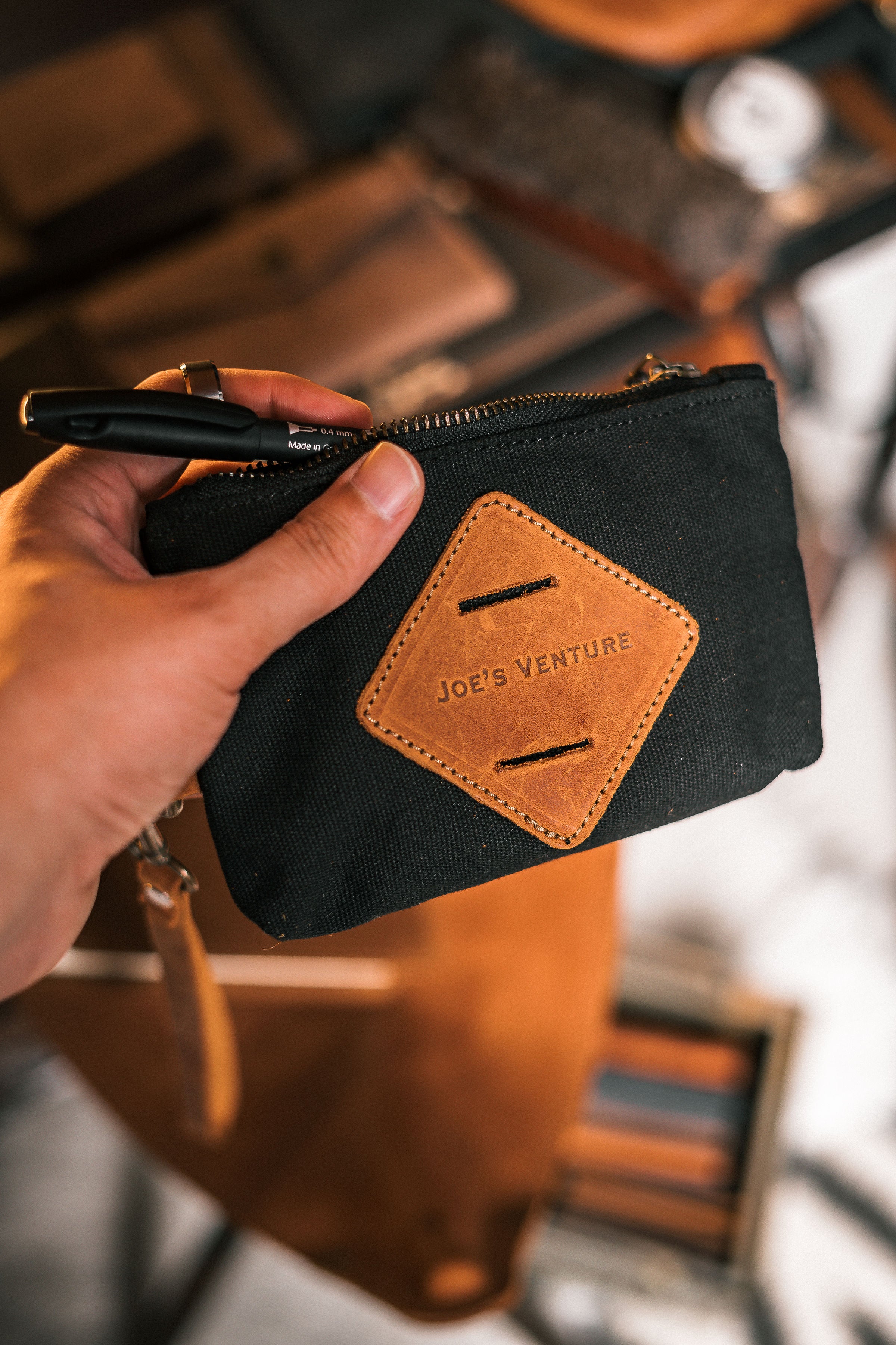 Vintage Handcrafted Waxed-Canvas EDC Pouch