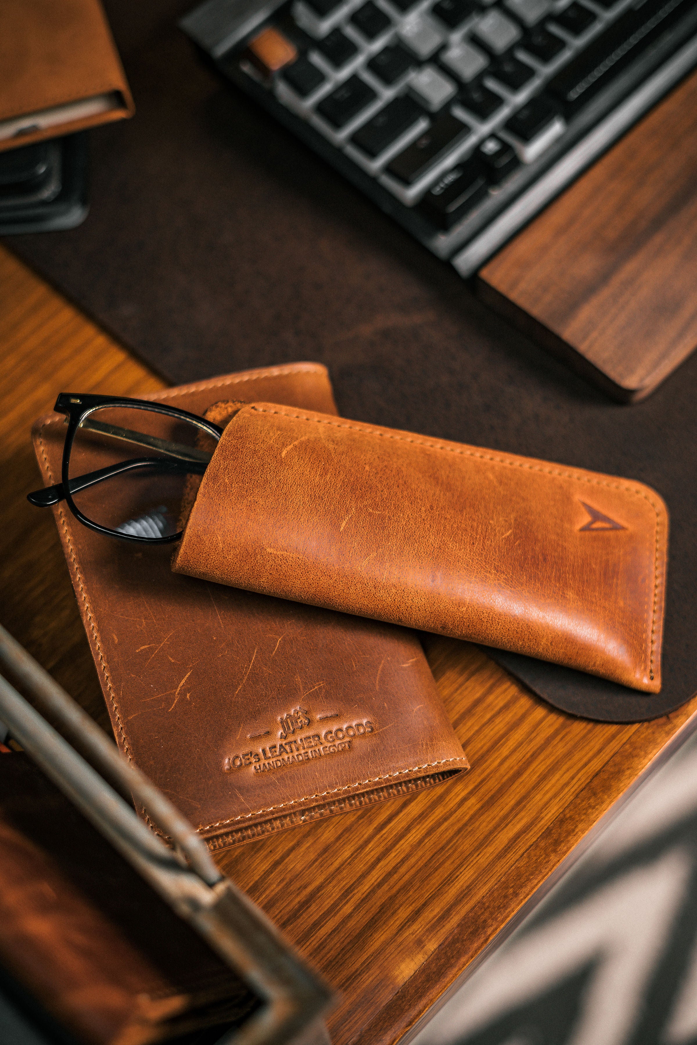 Handcrafted Leather Shades Cover - EDC Essentials