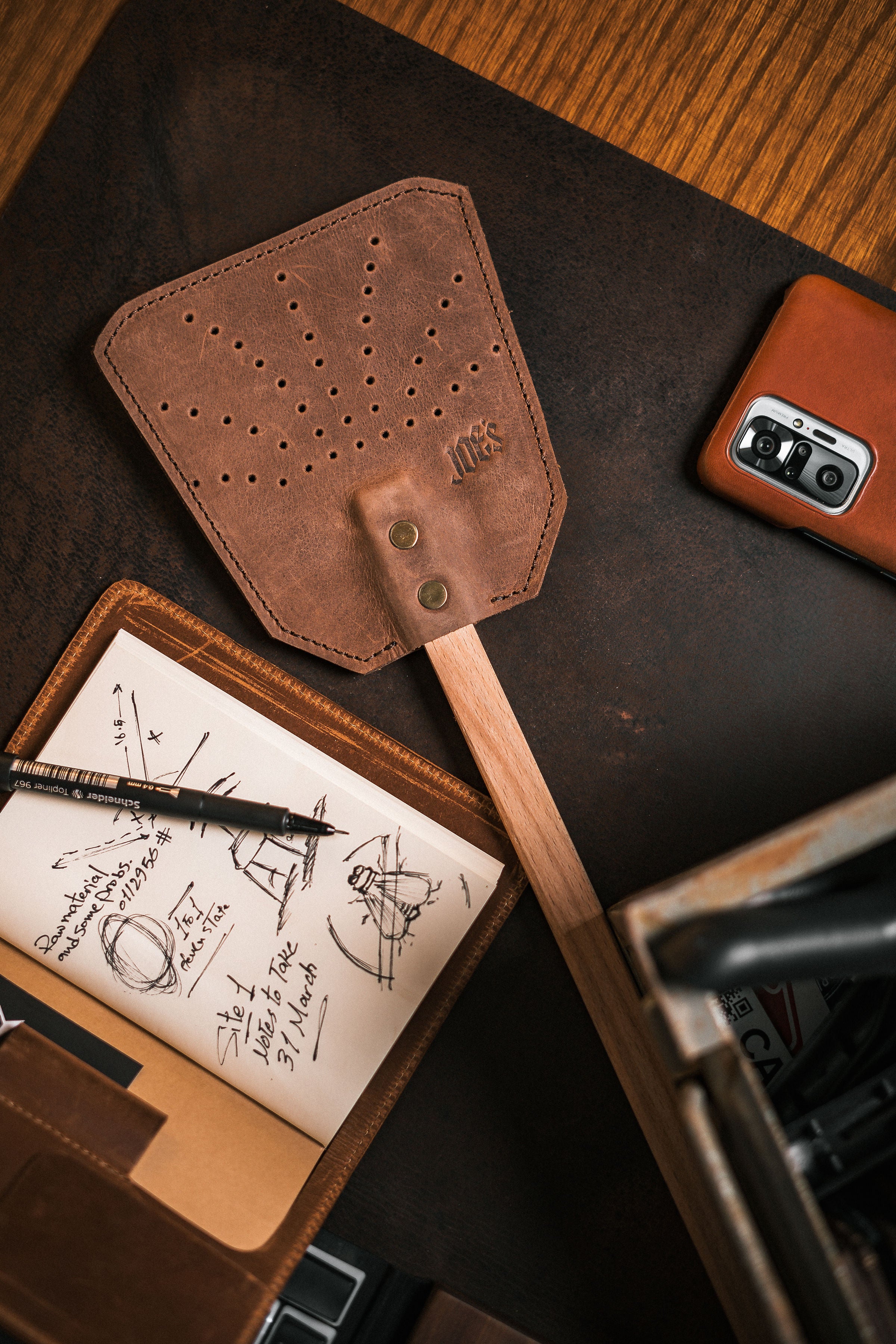 Vintage Leather Fly Swatter Home Decor