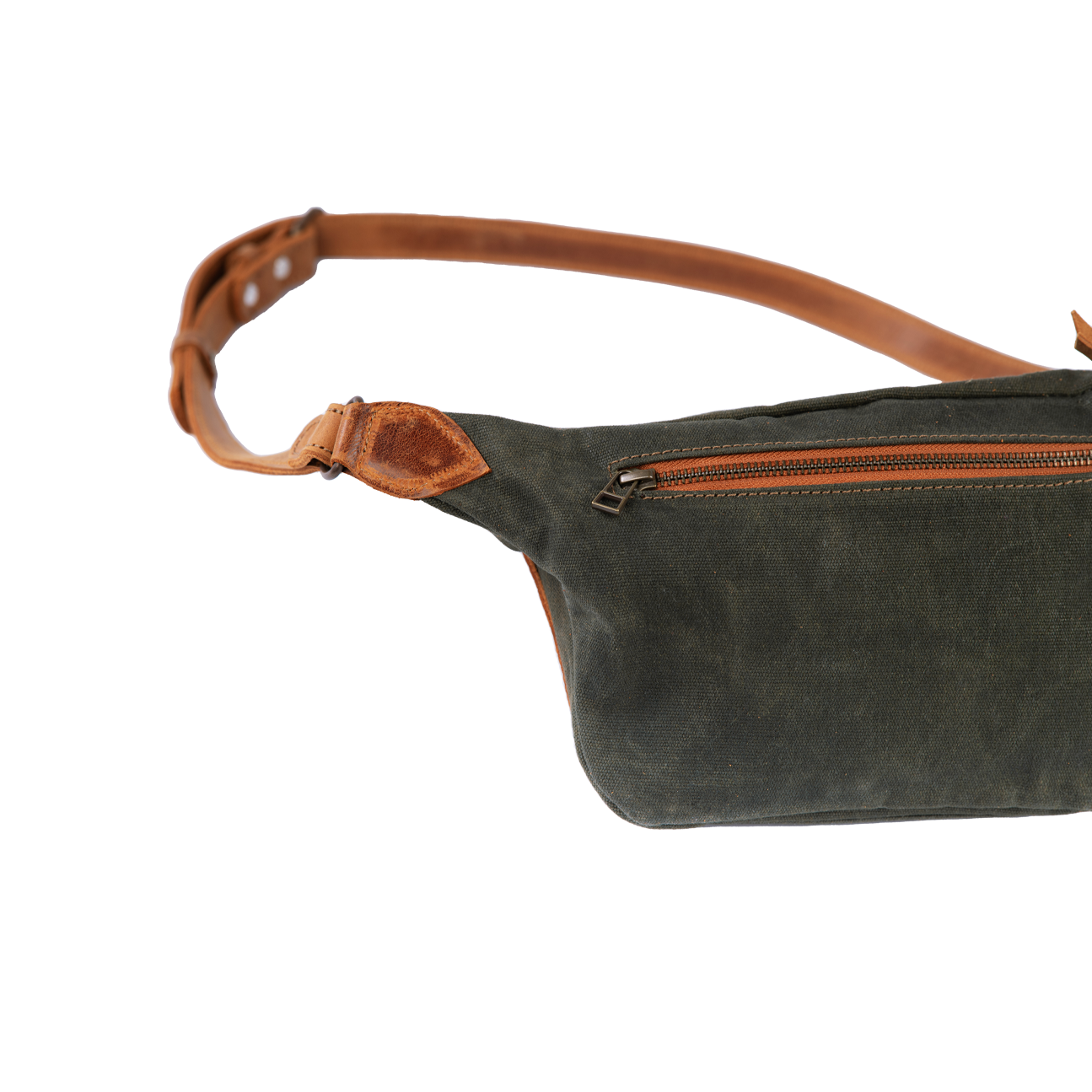 Vintage Handcrafted Waxed-Canvas Leather EDC Fanny Pack