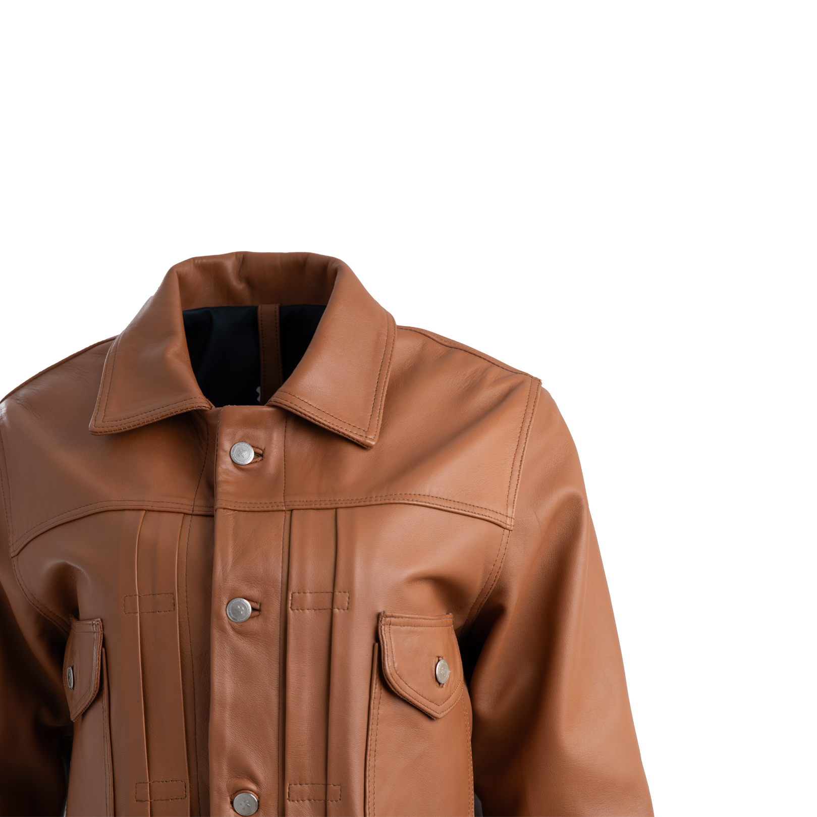 Light Brown Nappa Denim Cut Size 48