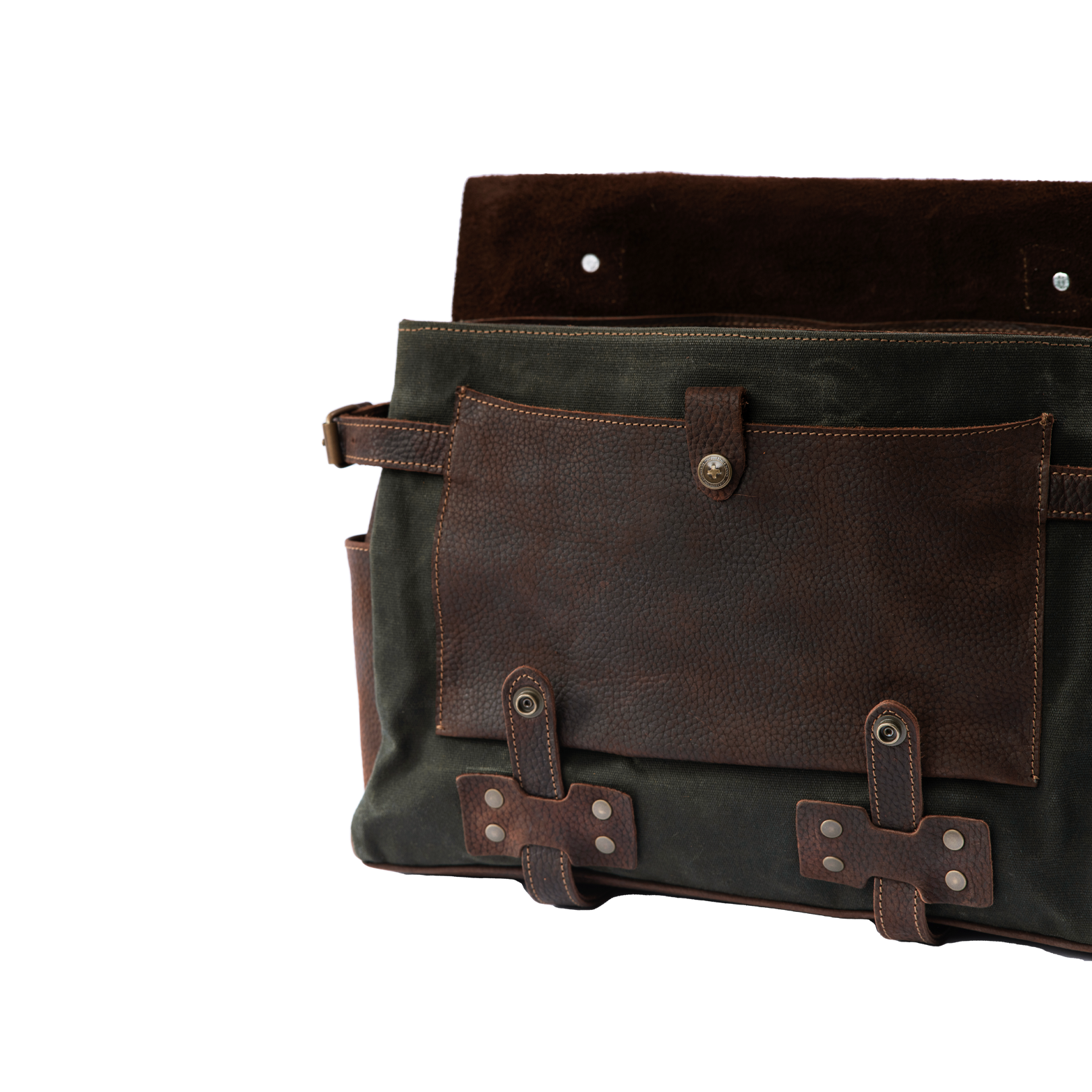 Vintage Handcrafted Waxed-Canvas Leather Messenger Bag