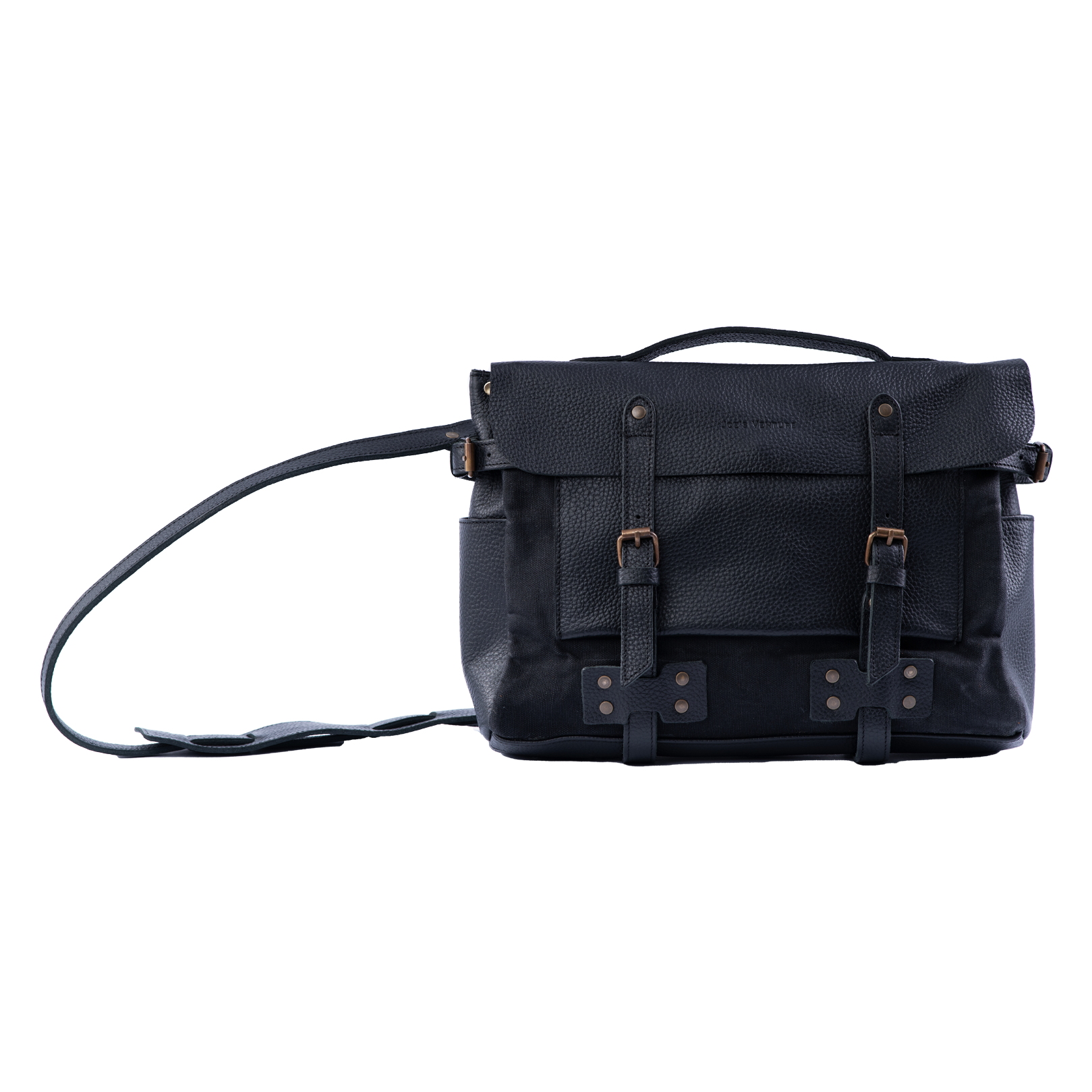 Vintage Handcrafted Waxed-Canvas Leather Messenger Bag