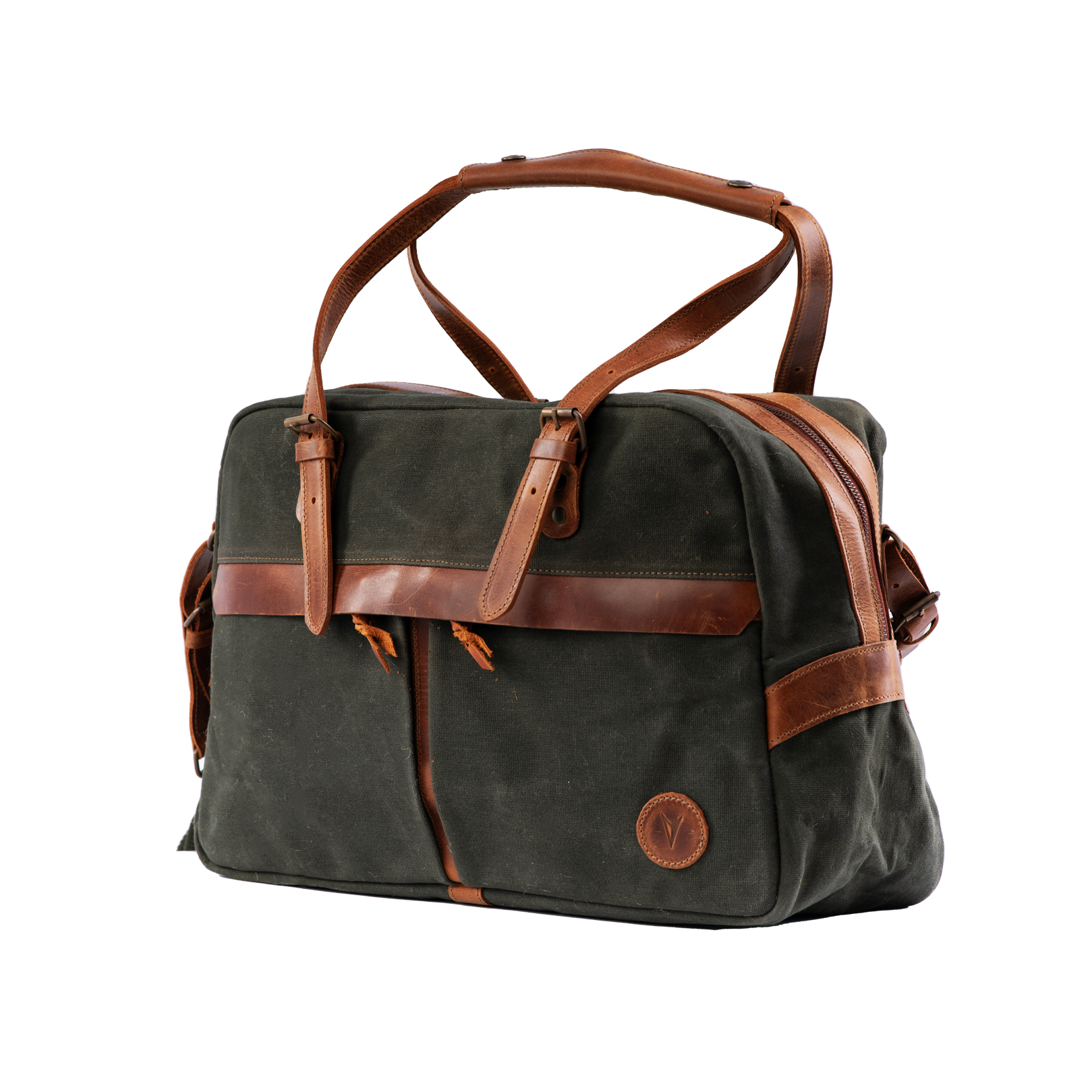 Waxed-Canvas Leather "Business Duffle" Bag Vintage Handcrafted