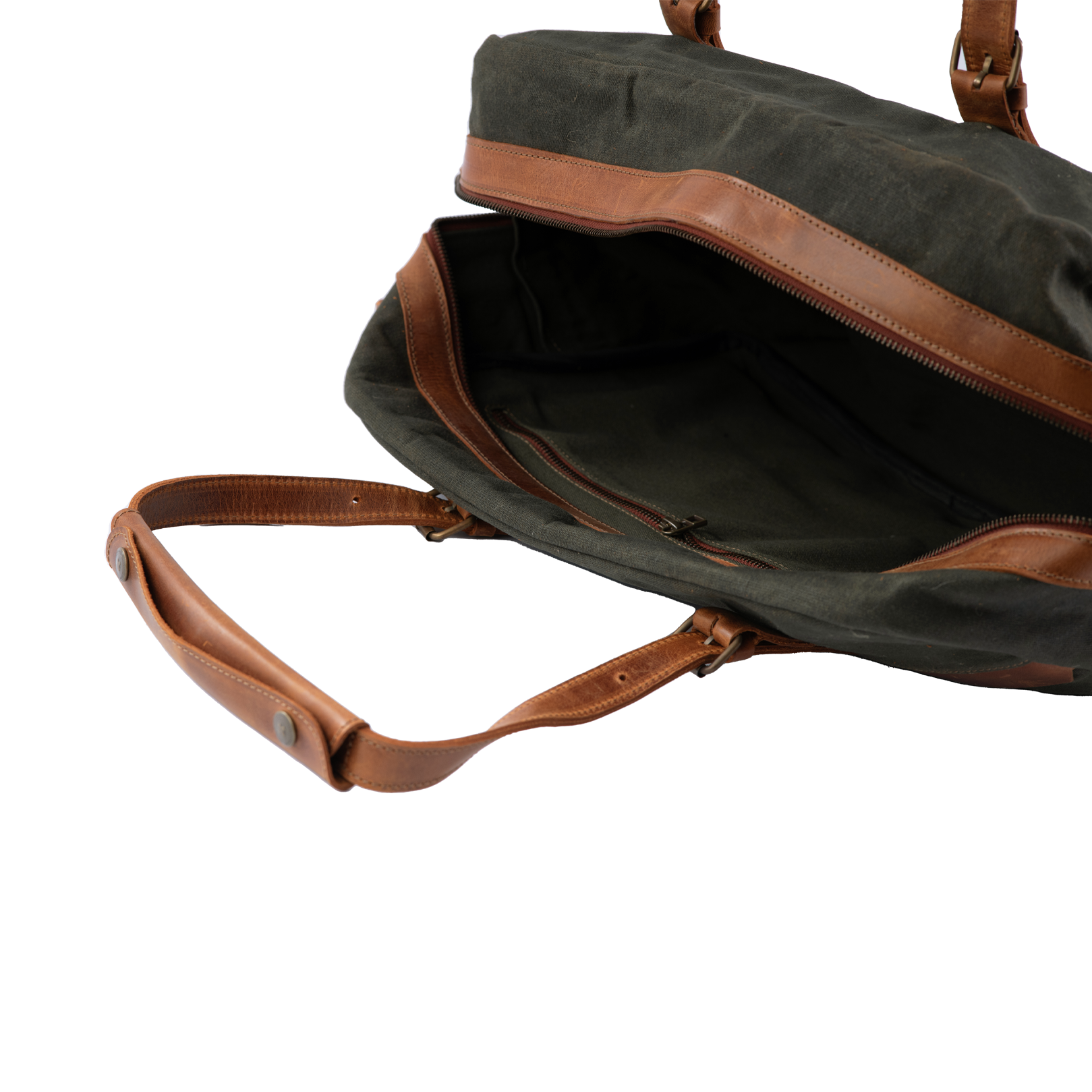 Waxed-Canvas Leather "Business Duffle" Bag Vintage Handcrafted