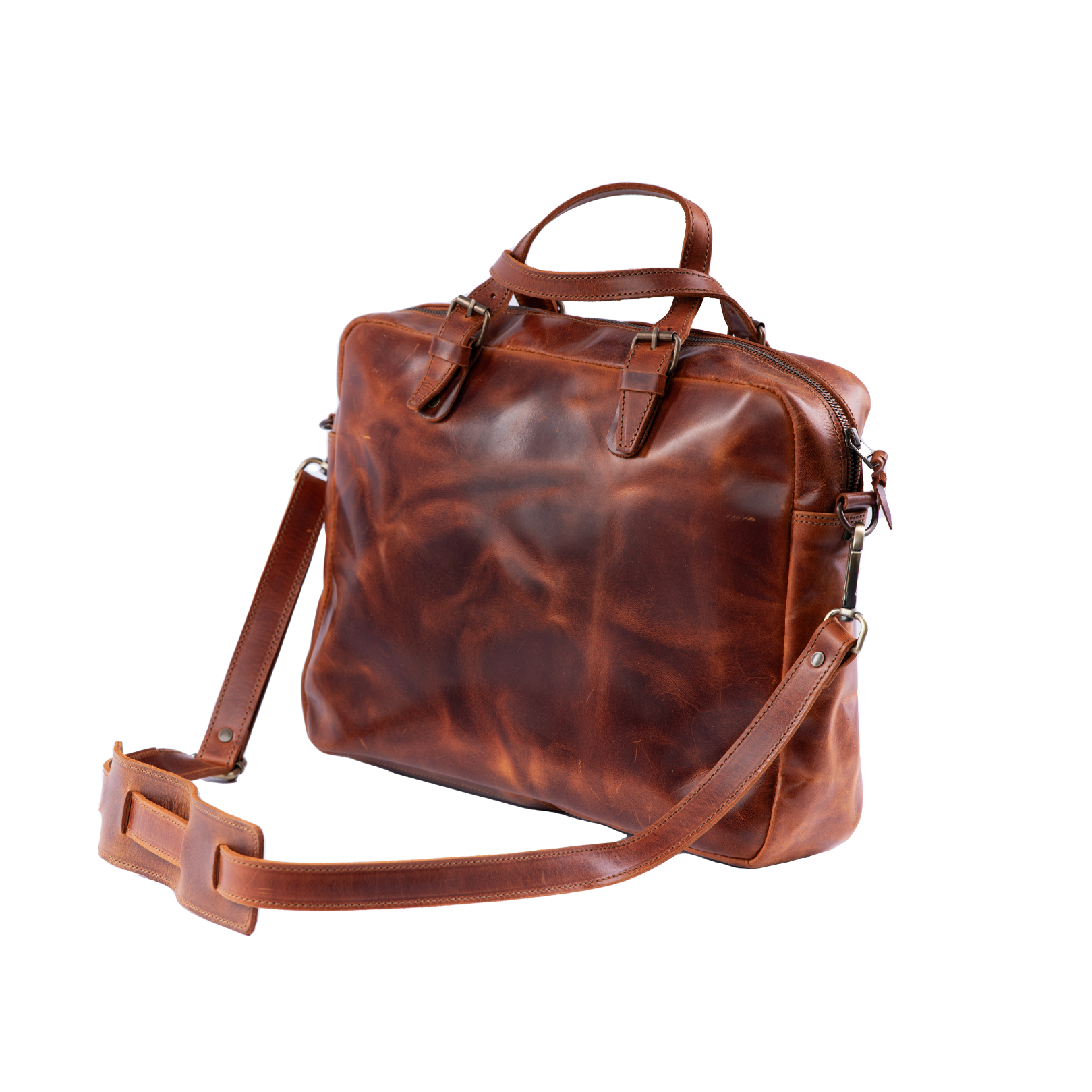 Vintage Full-Grain Leather Laptop Bag