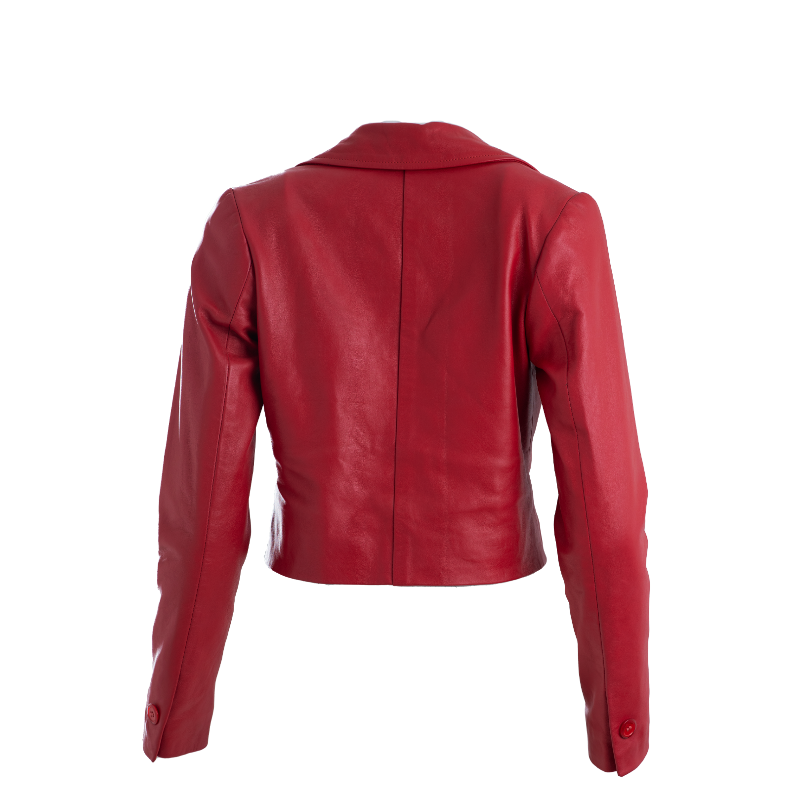 Red Leather Crop Jacket Size 38