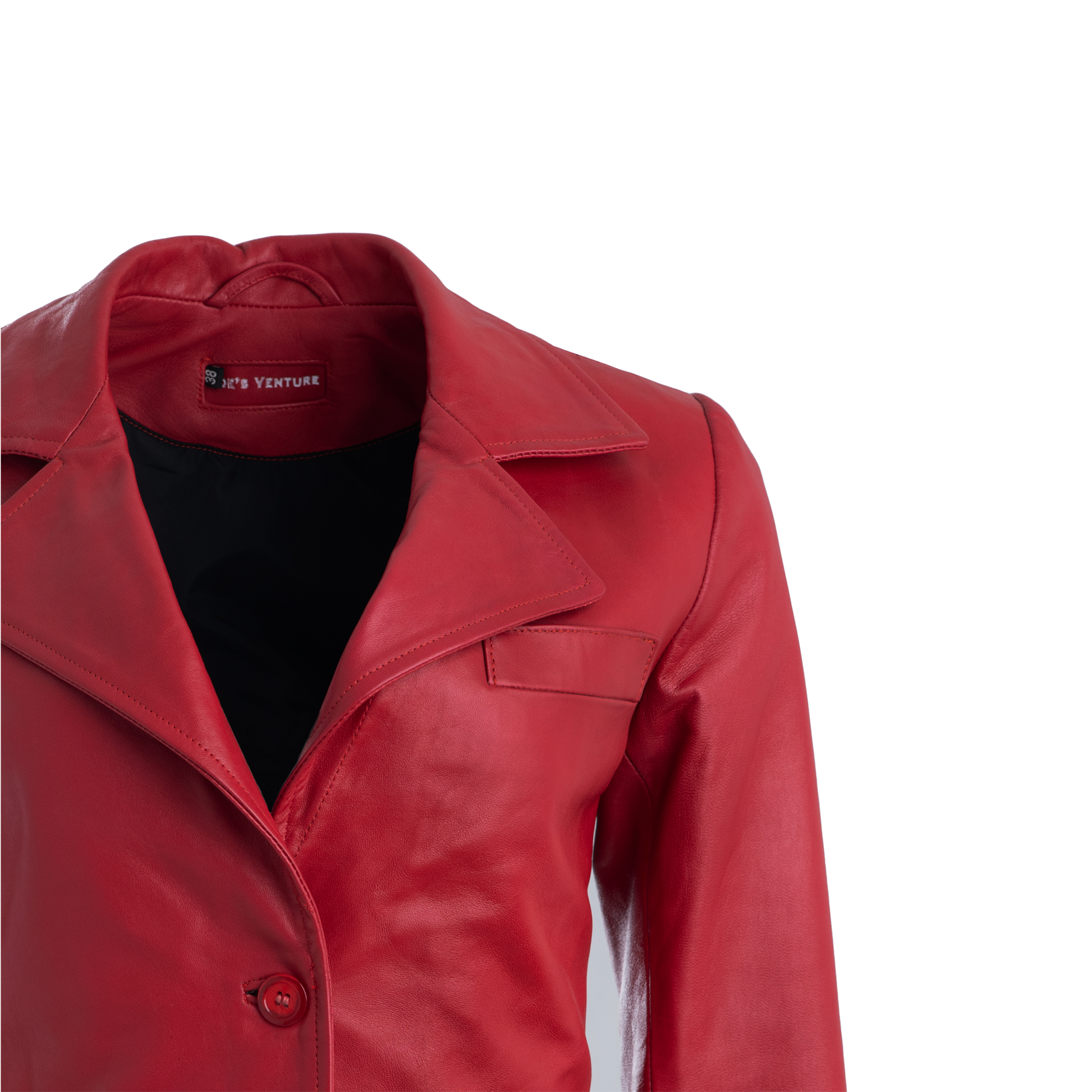 Red Leather Crop Jacket Size 38