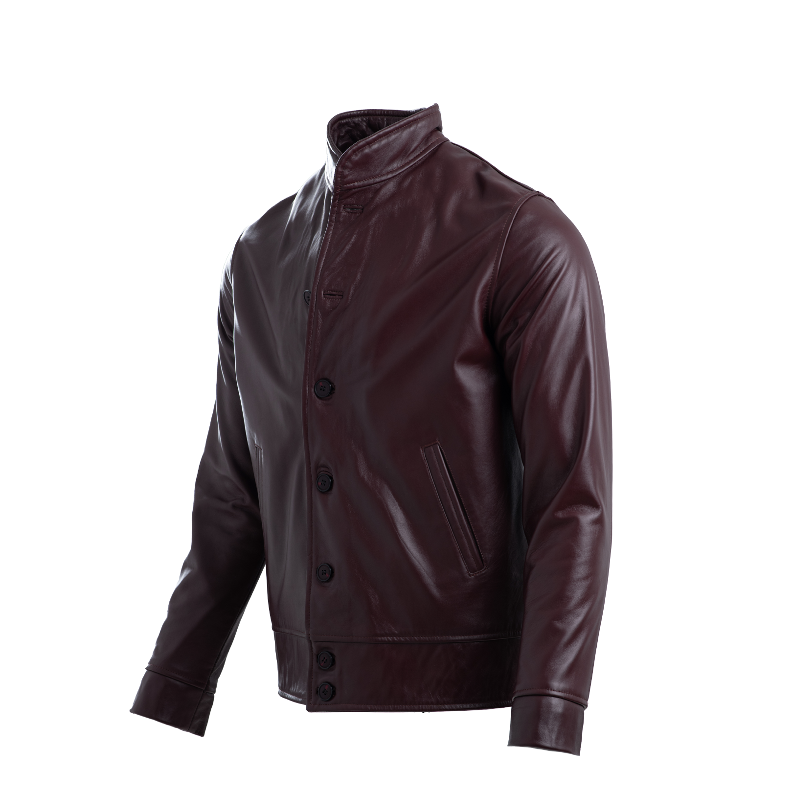 Burgundy Nappa Suit Like Jacket