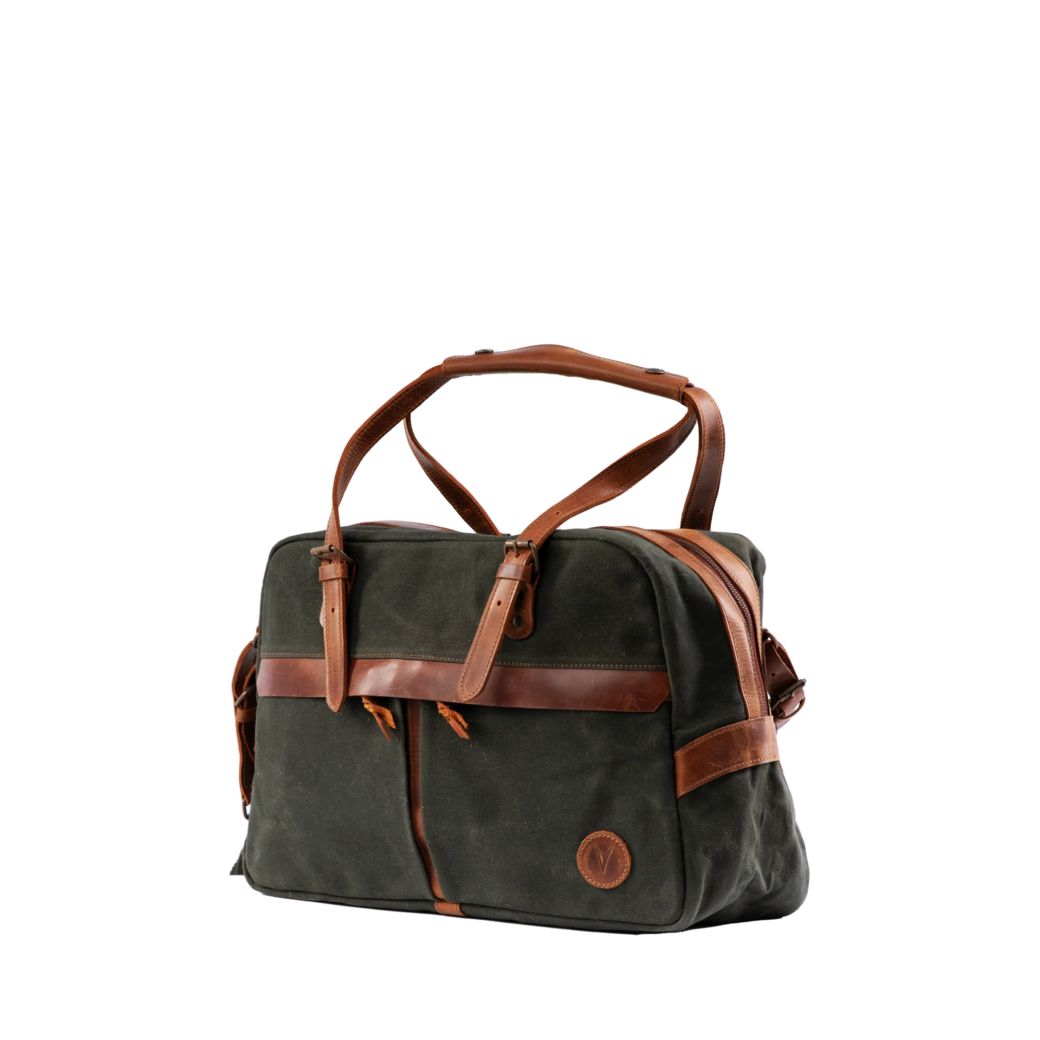 Waxed-Canvas Leather "Business Duffle" Bag Vintage Handcrafted