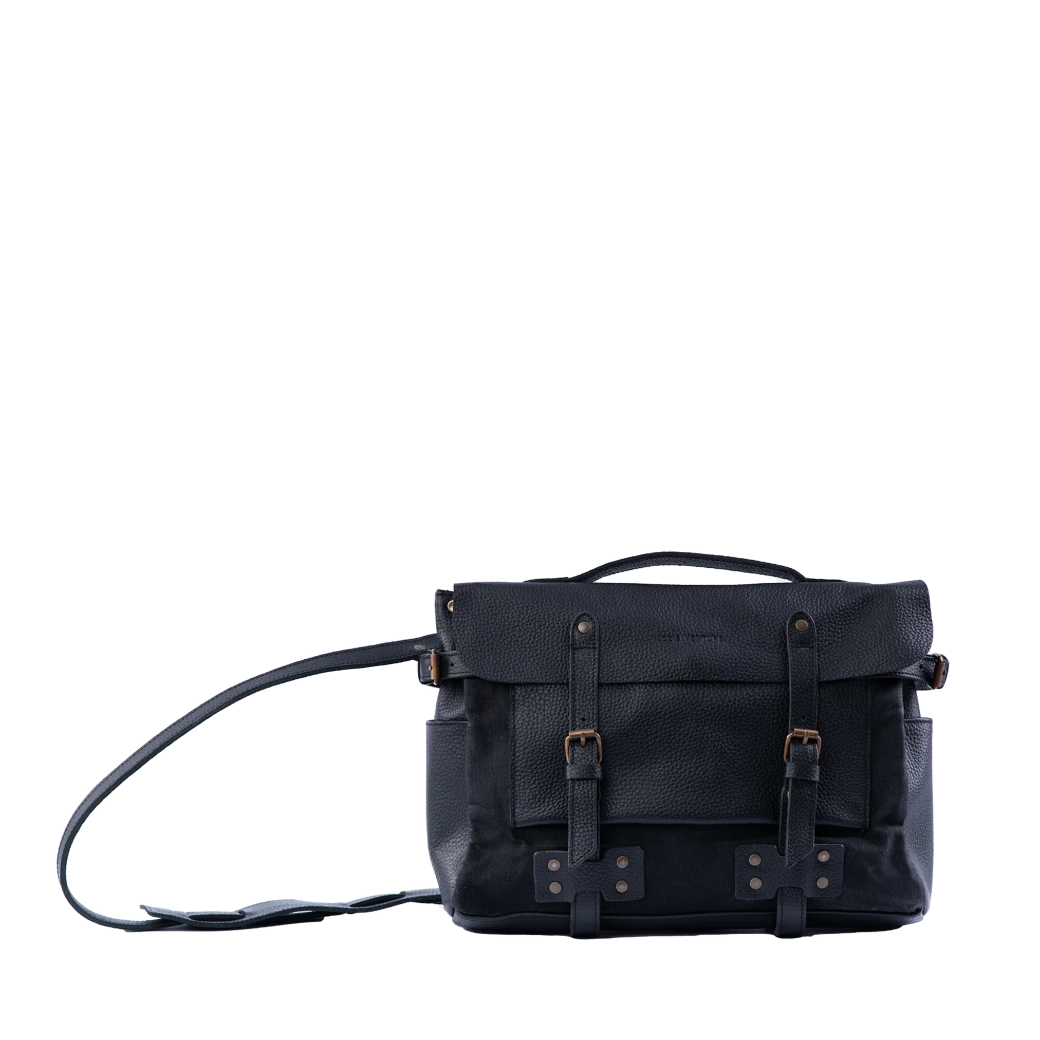 Vintage Handcrafted Waxed-Canvas Leather Messenger Bag