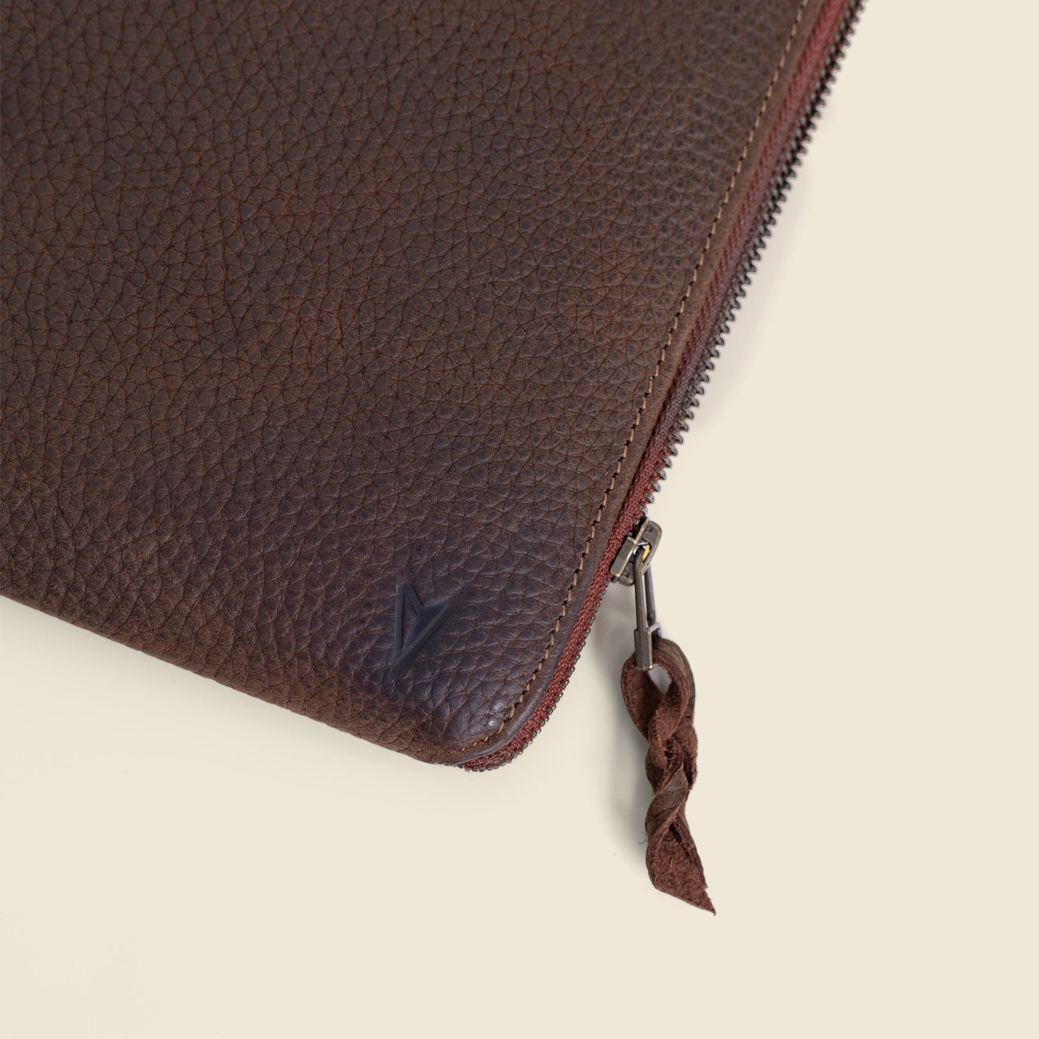 Apex Pebbled Leather Zipped Laptop Sleeve