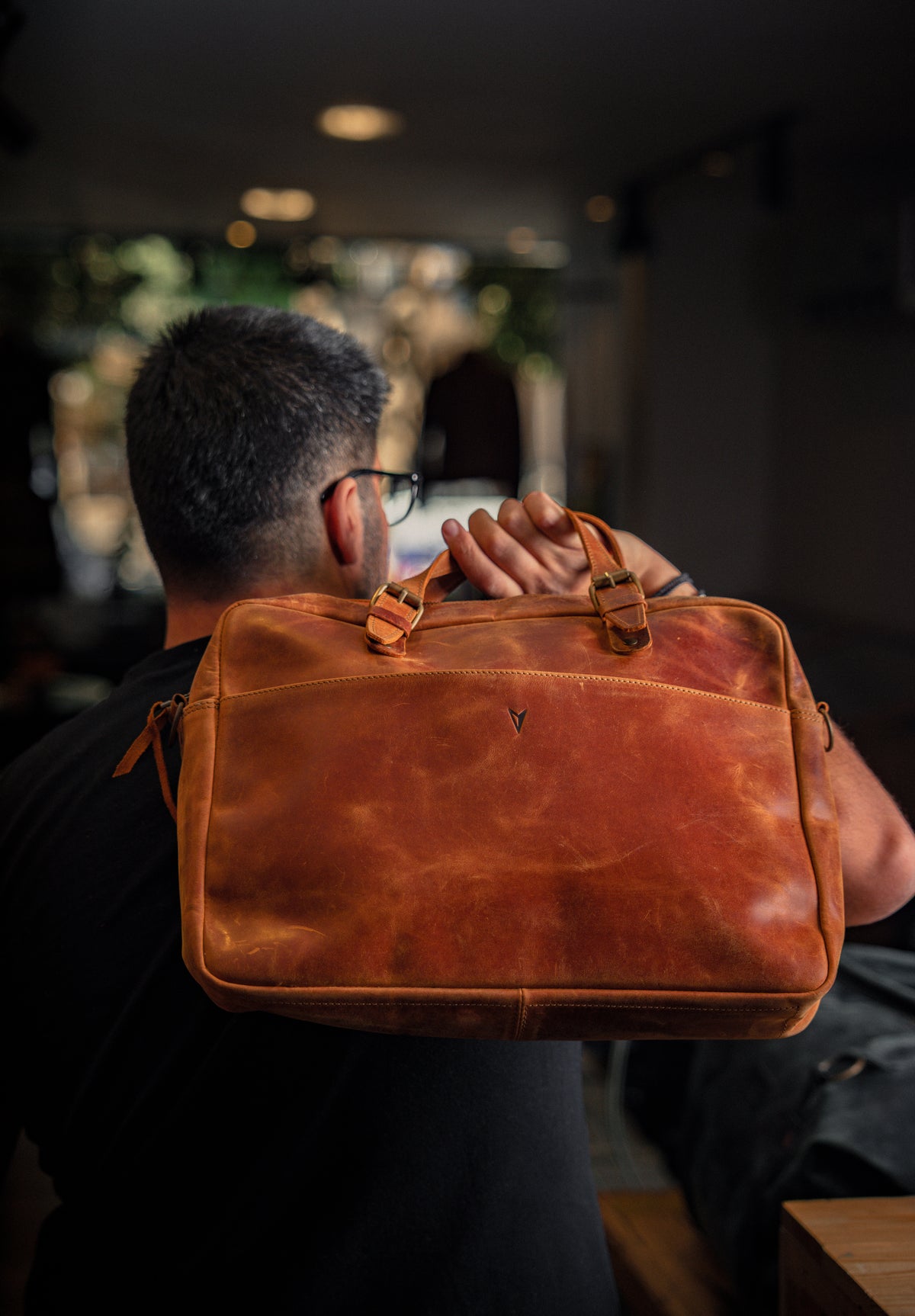 Vintage Full-Grain Leather Laptop Bag