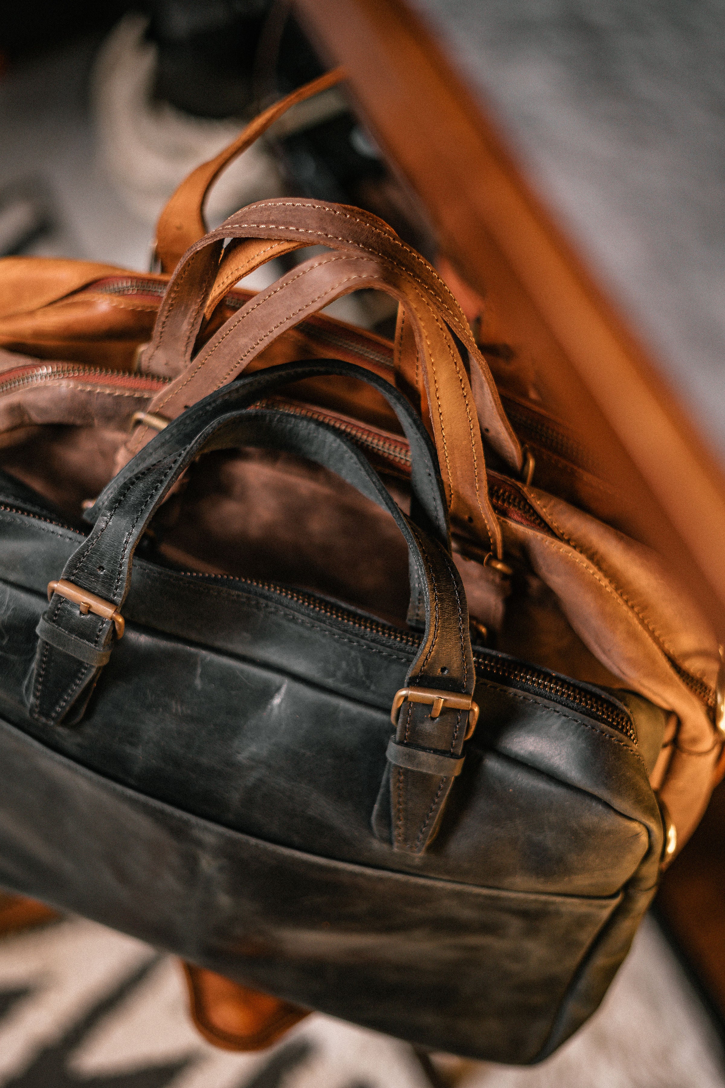 Vintage Full-Grain Leather Laptop Bag