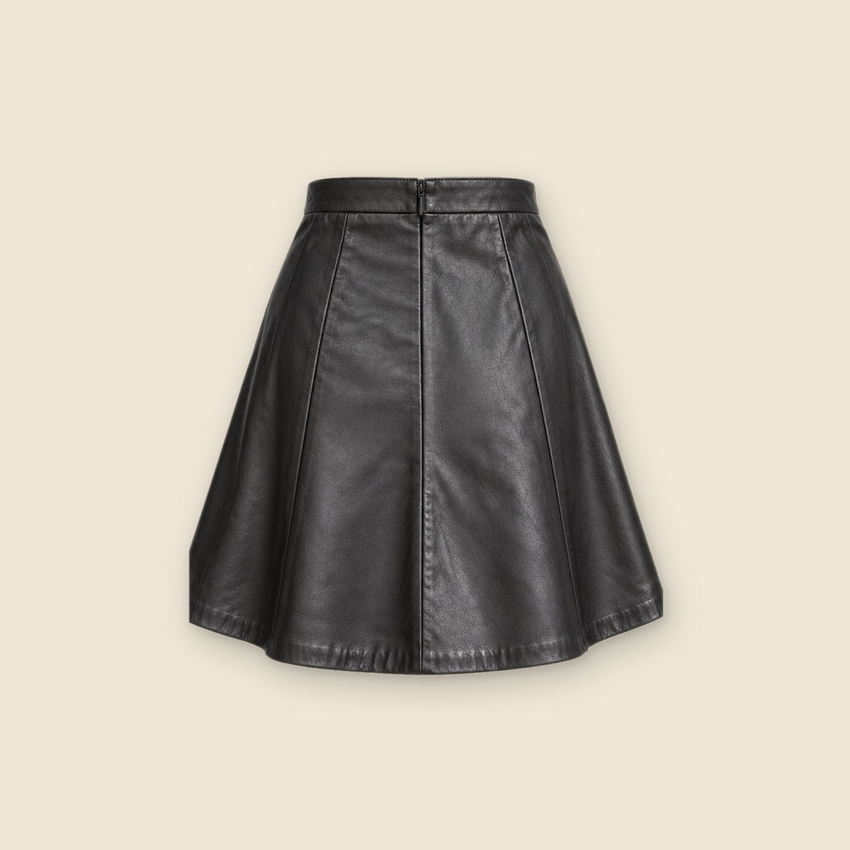 The Muse A-Line Skirt in black nappa leather – back