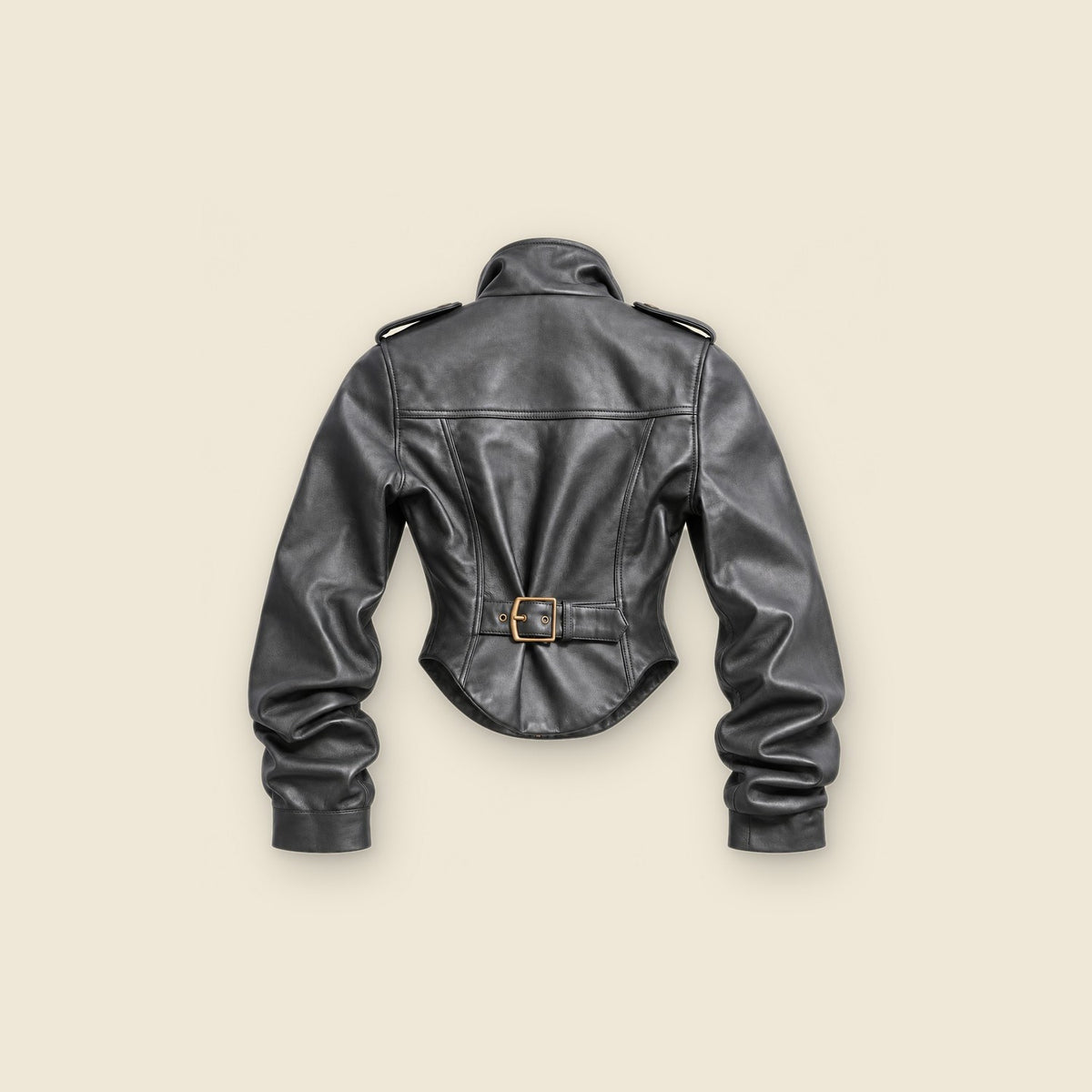 The Muse Corset Jacket in black nappa leather – back