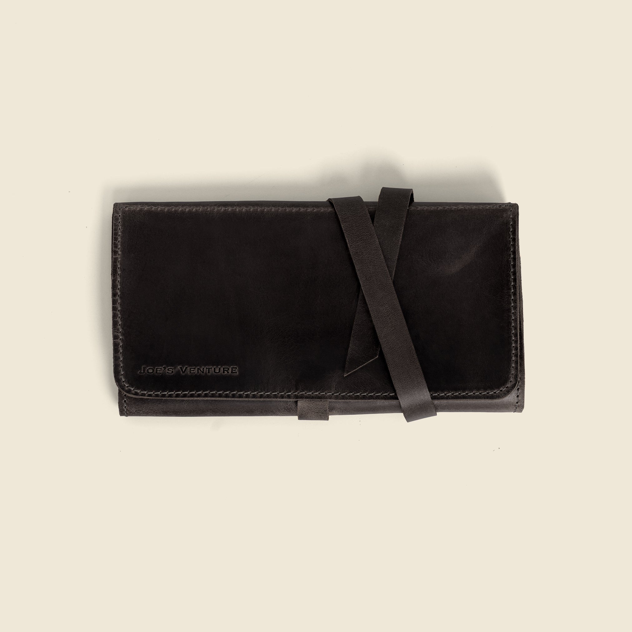 Vintage Leather Pen Roll-Up Pouch