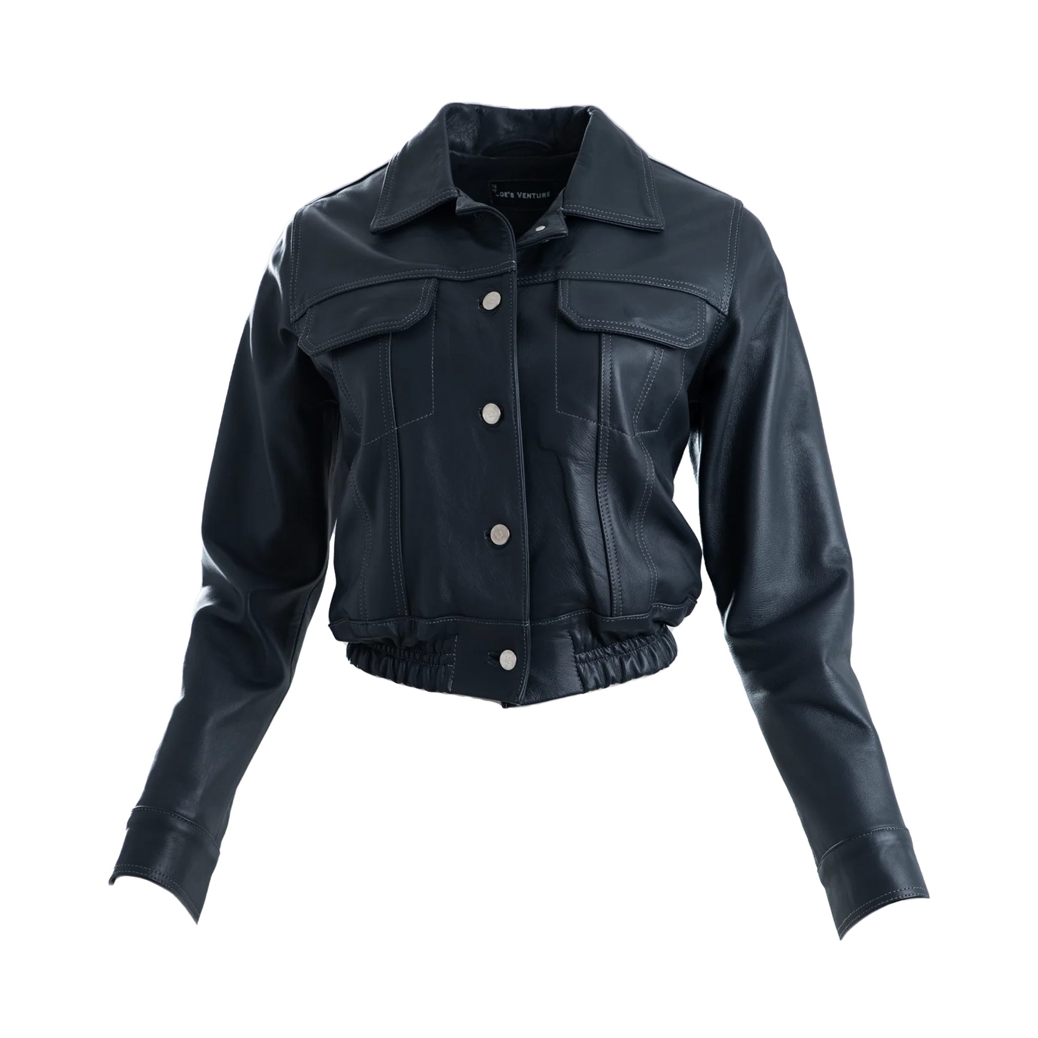 Petroleum Grey Lamb Nappa Cropped Denim Cut Size 42