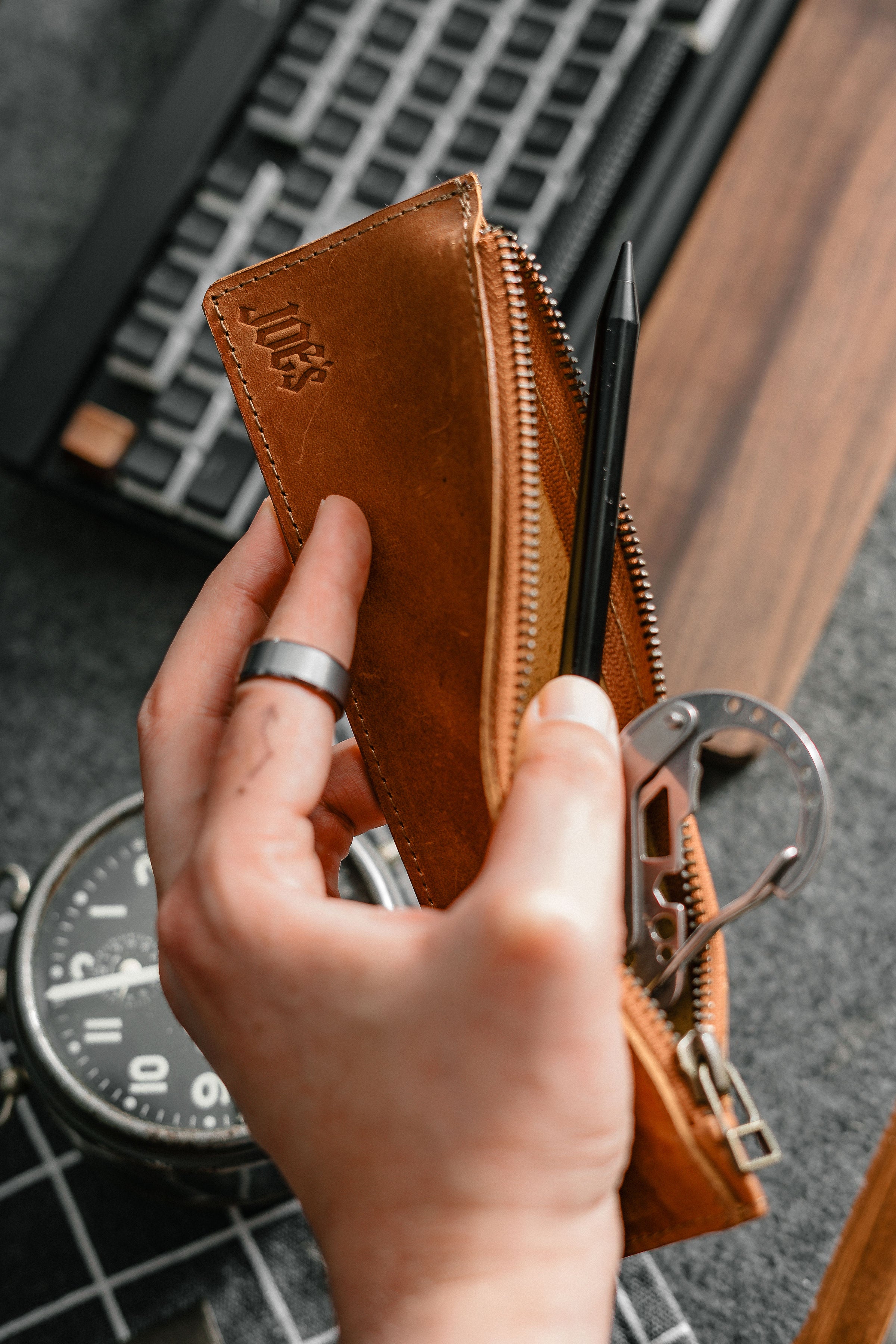 Handcrafted Vintage Leather Pencil Case