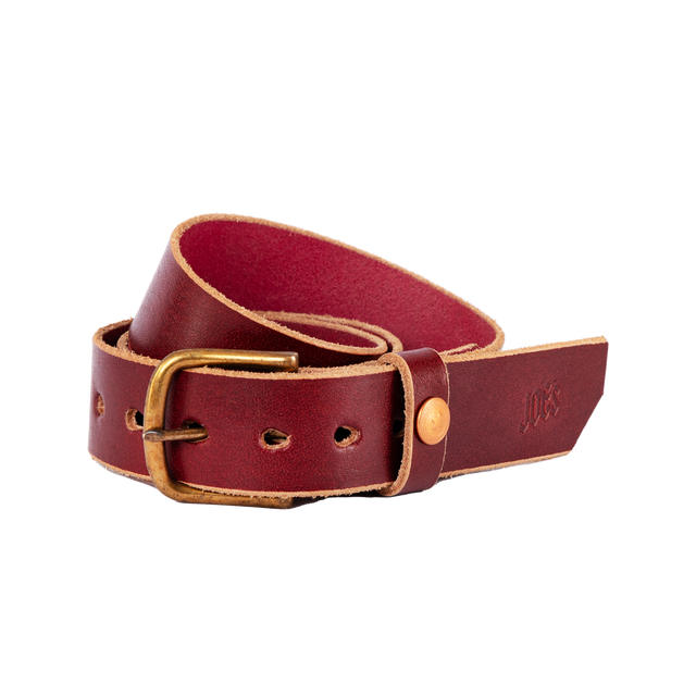 Veg-Tan Thick Vintage Leather Belt With Brass Buckle