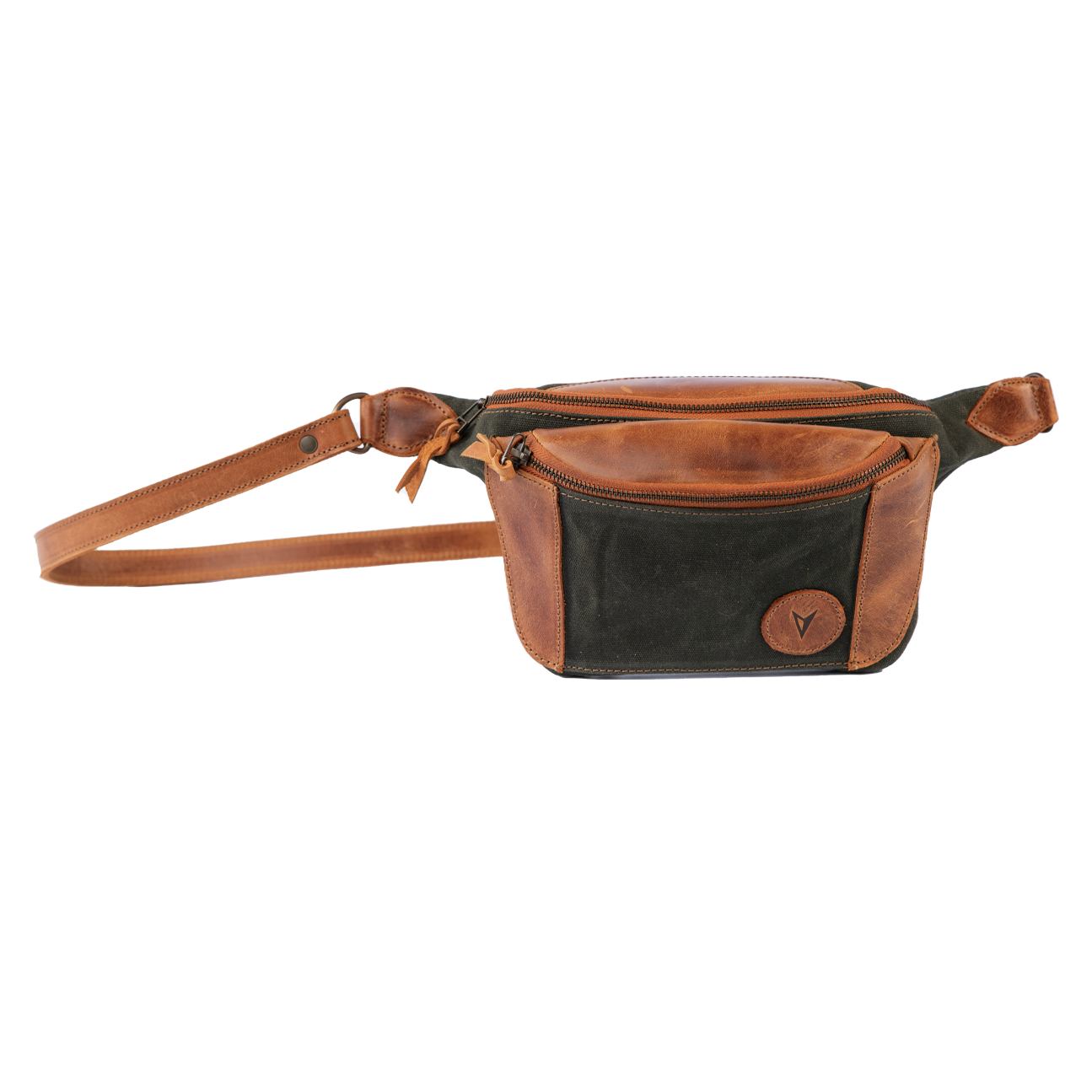 Vintage Handcrafted Waxed-Canvas Leather EDC Fanny Pack