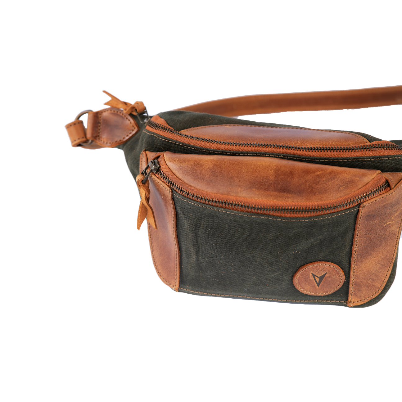 Vintage Handcrafted Waxed-Canvas Leather EDC Fanny Pack