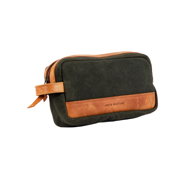 Waxed canvas dopp kit