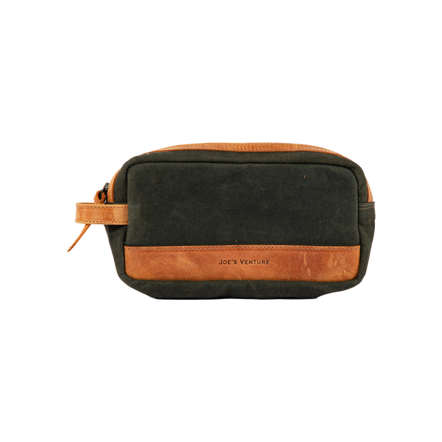 Waxed canvas dopp kit