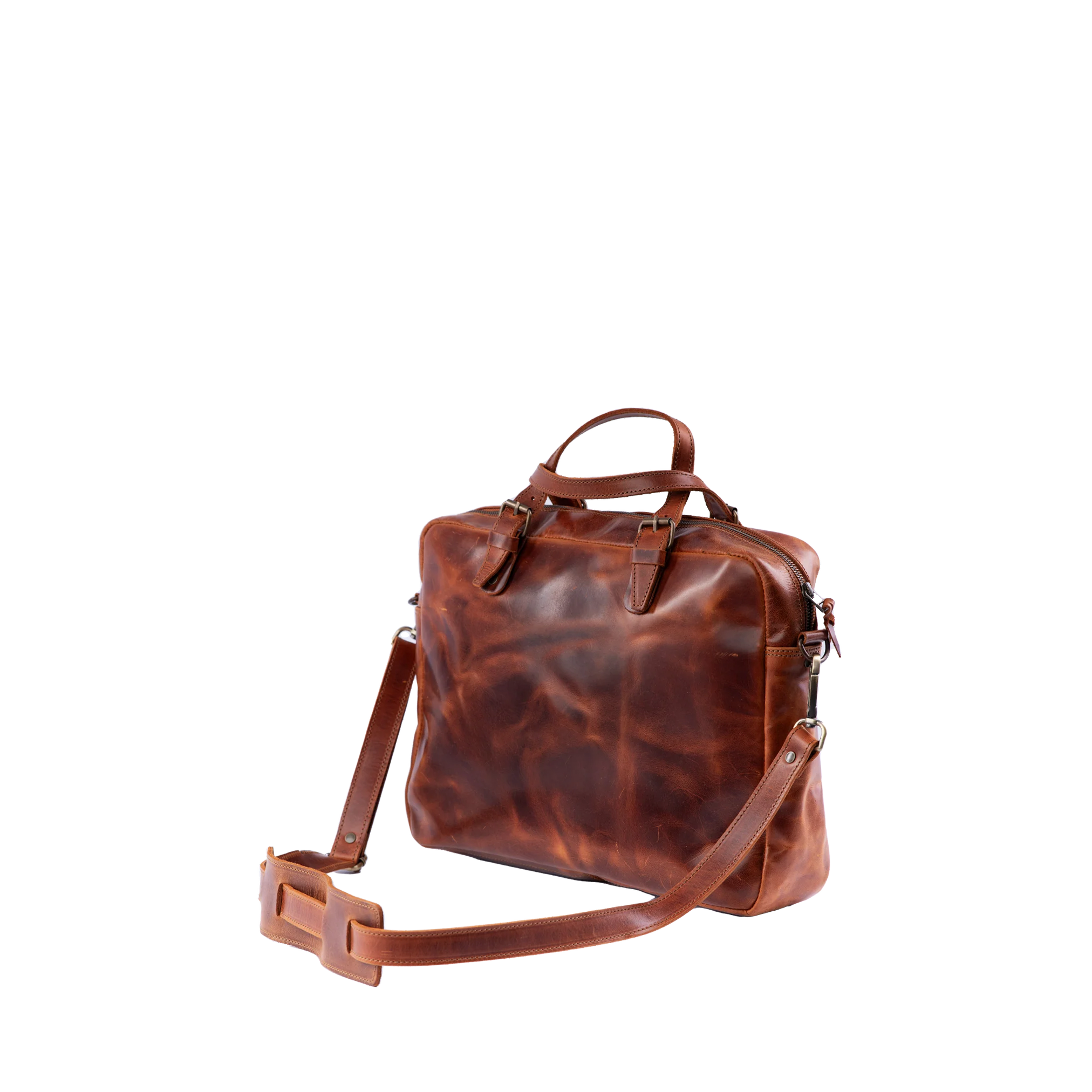 Vintage Full-Grain Leather Laptop Bag