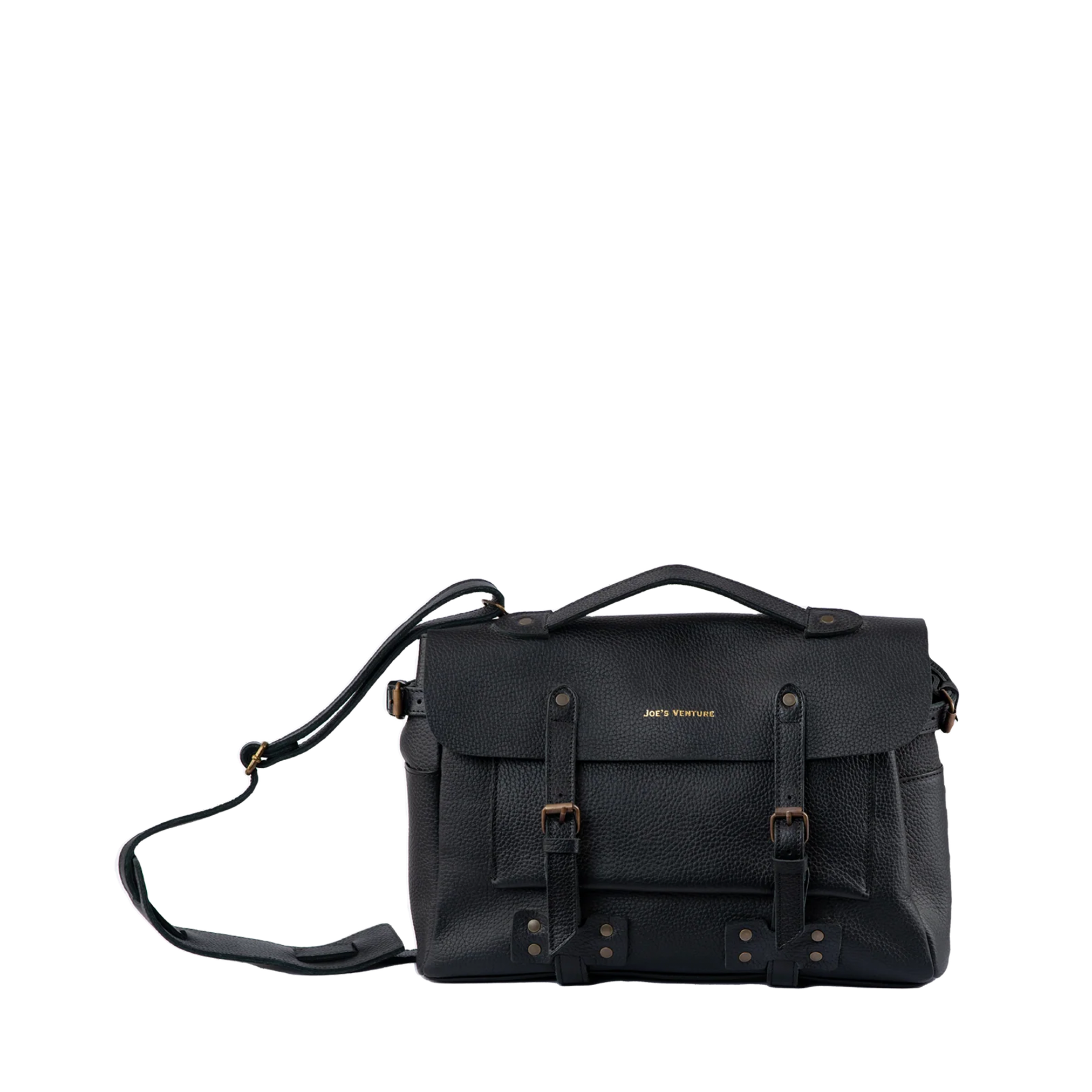 Vintage Pebbled Leather Messenger Laptop Bag