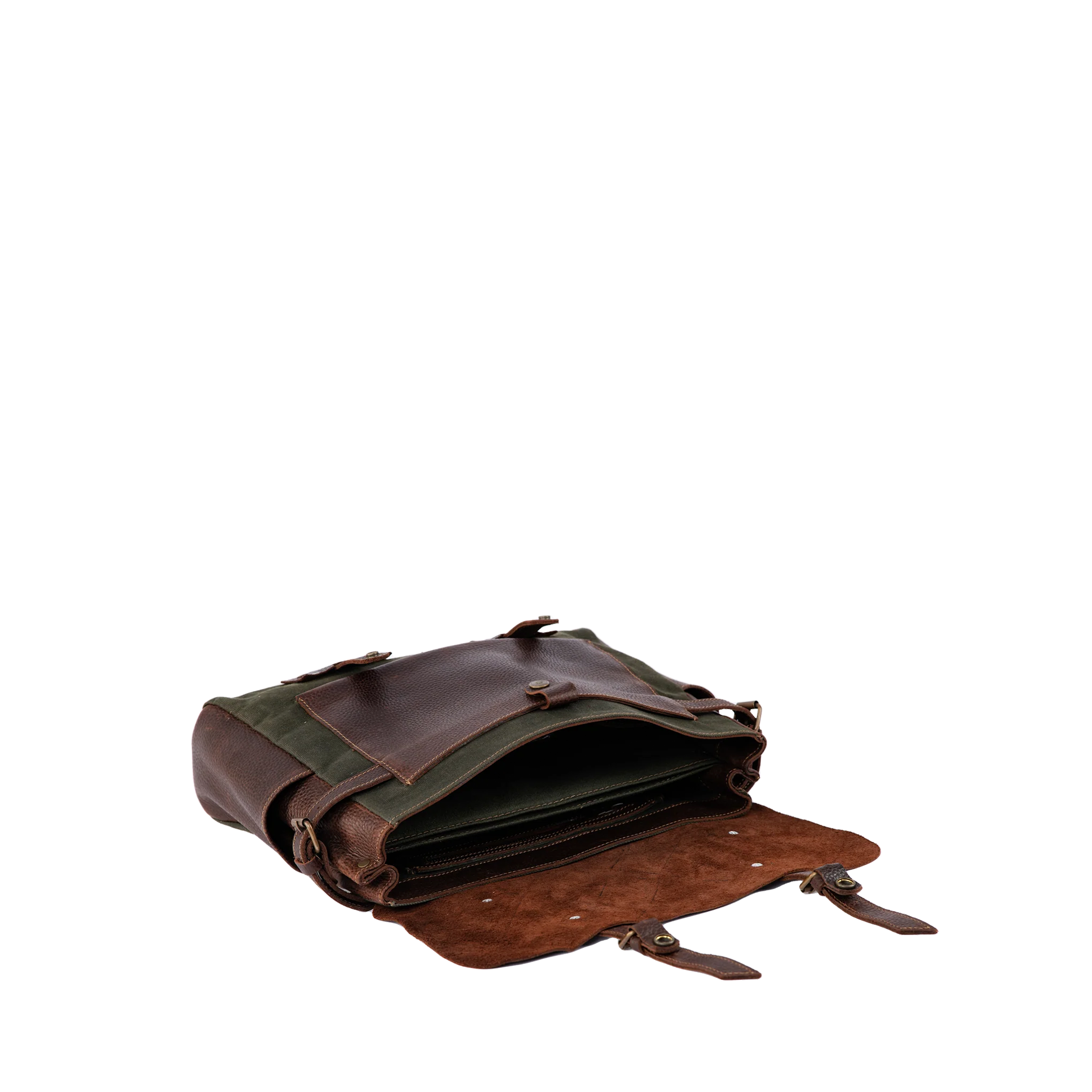 Vintage Handcrafted Waxed-Canvas Leather Messenger Bag