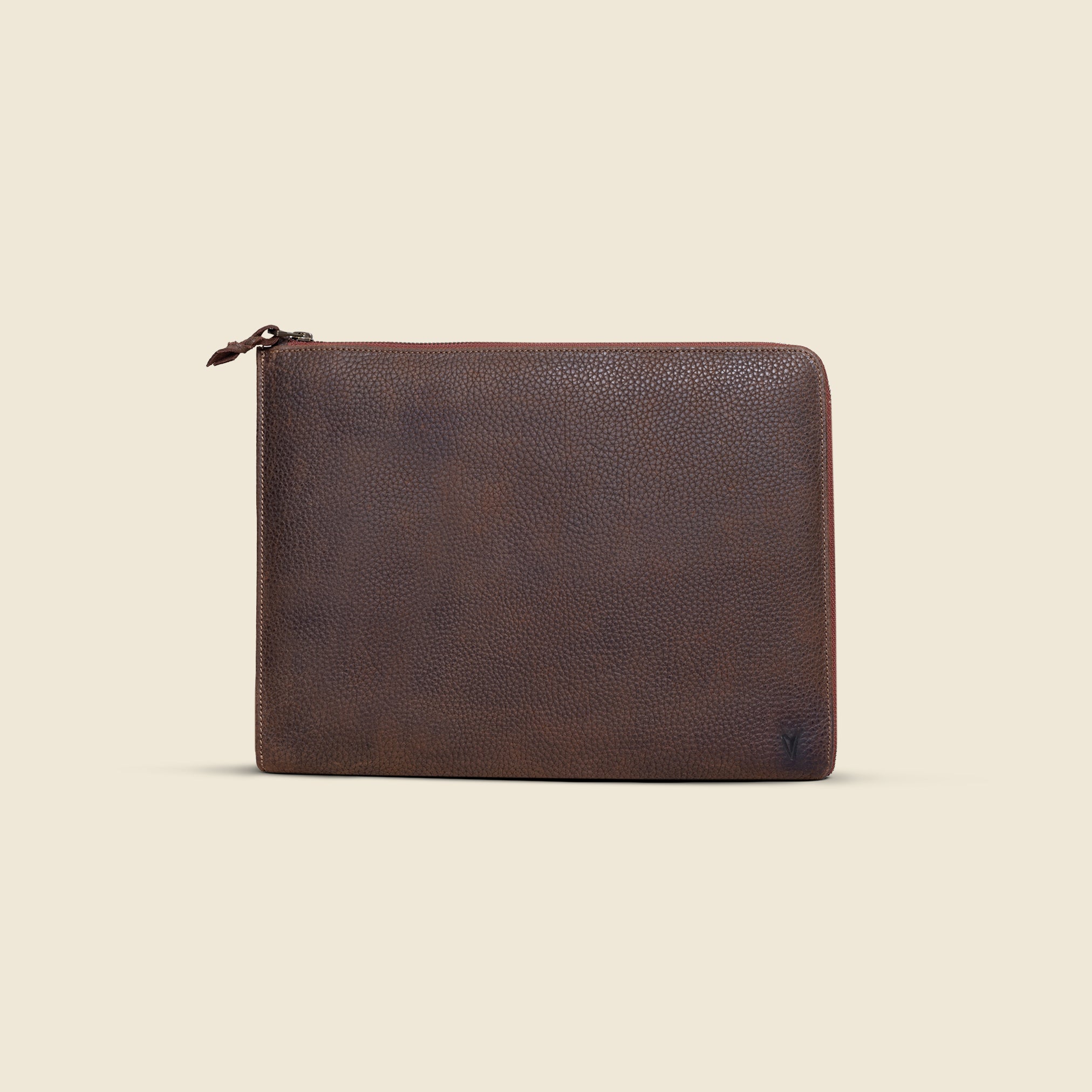 Apex Pebbled Leather Zipped Laptop Sleeve