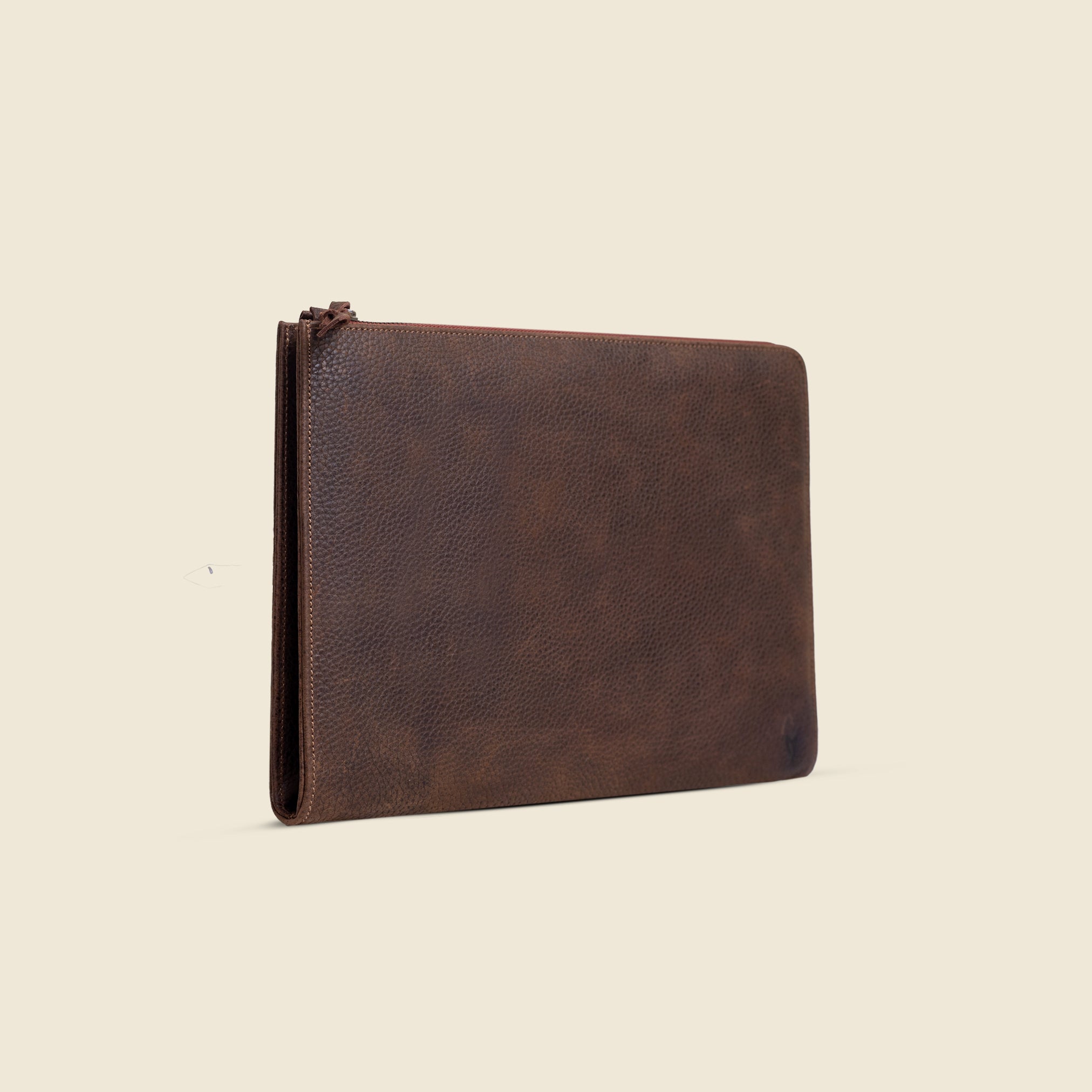 Apex Pebbled Leather Zipped Laptop Sleeve