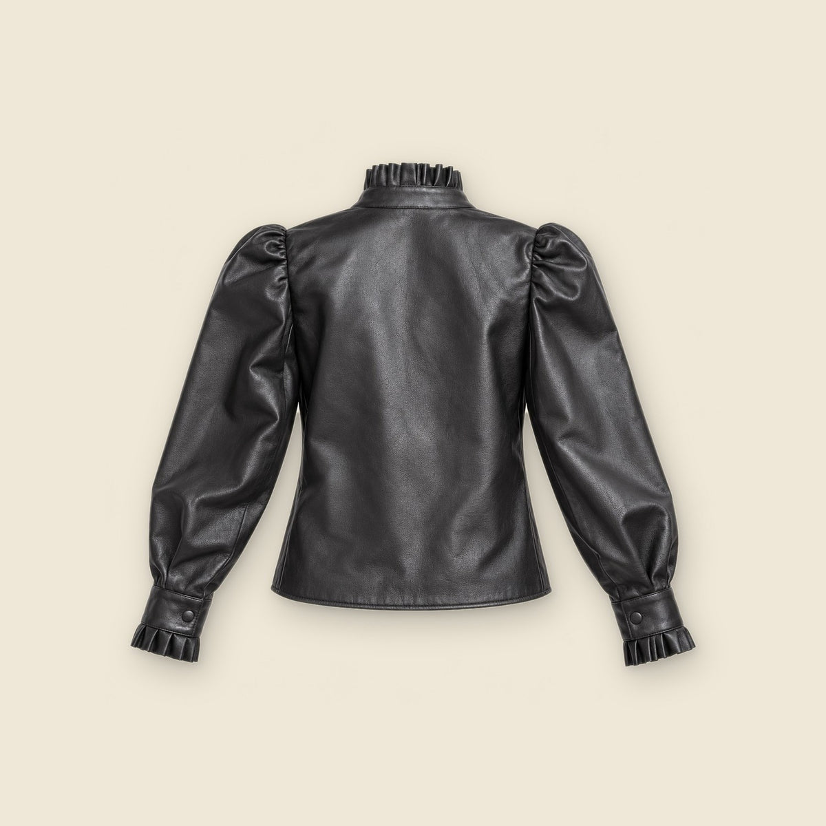 The Muse Poet's Blouse in black nappa leather – back